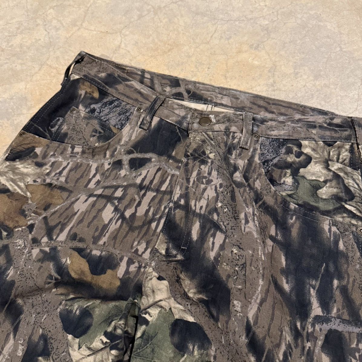 Wrangler 2000s Wrangler Mossy Oak Woodland Camo Double Knee Jeans Y2K Size US 34 / EU 50 - 4 Thumbnail