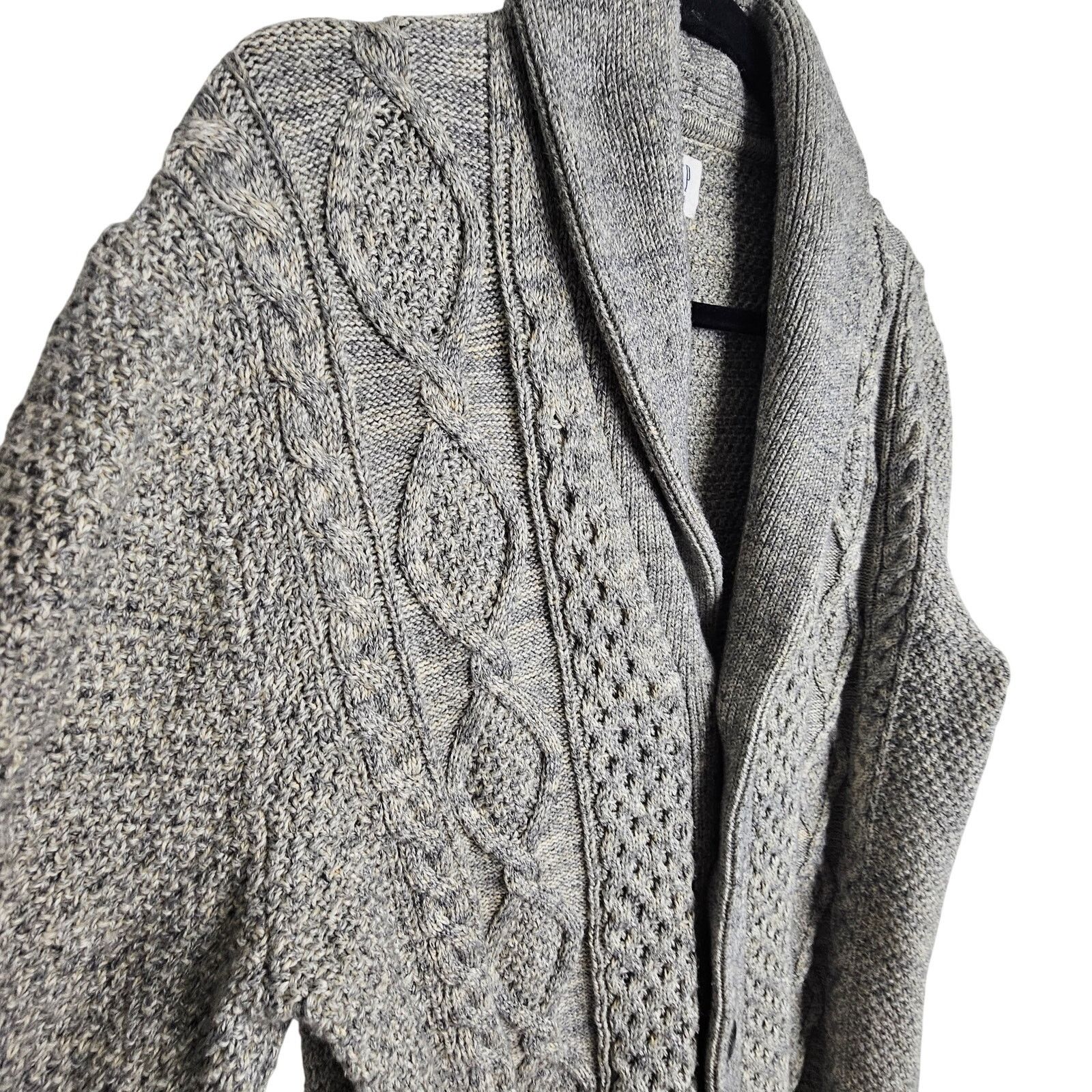 Gap Gap Mens Cable Knit Fisherman Cardigan Sweater Heavyweight Size US L / EU 52-54 / 3 - 6 Thumbnail