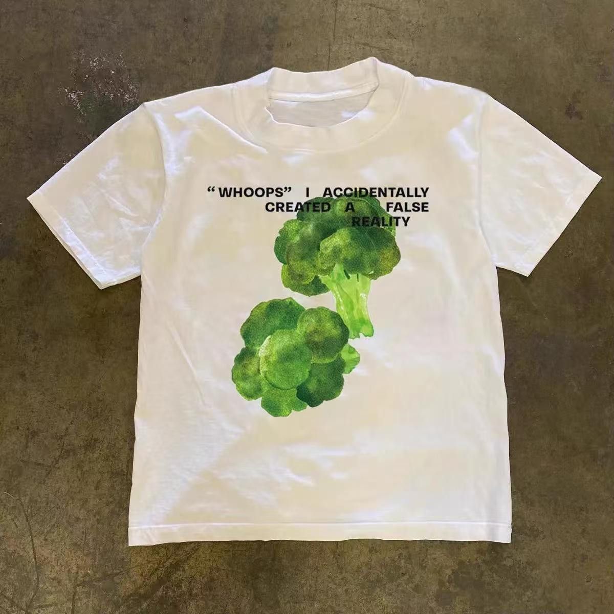 Vintage White washed vintage broccoli print t-shirt Size US M / EU 48-50 / 2 - 1 Thumbnail