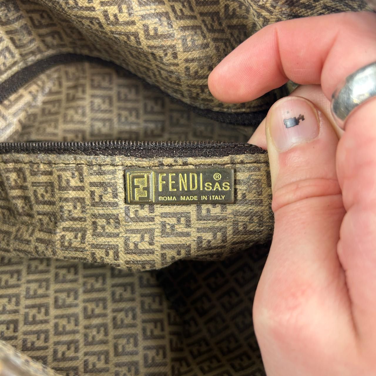 Vintage Fendi Monogram Bucket Shoulder Bag