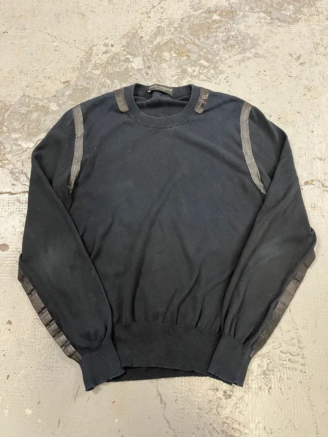 Dolce & Gabbana AW2003 Dolce & Gabbana Black Wool Tapes Sweater Size US S / EU 44-46 / 1 - 4 Thumbnail