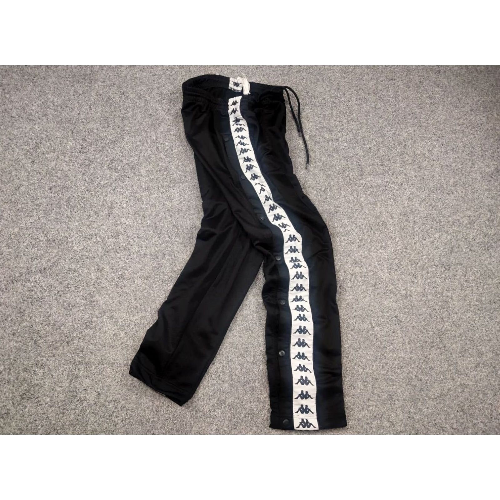Kappa Kappa track pants vintage black logo sweatpants Y2K style with buttons Size US 33 - 2 Thumbnail
