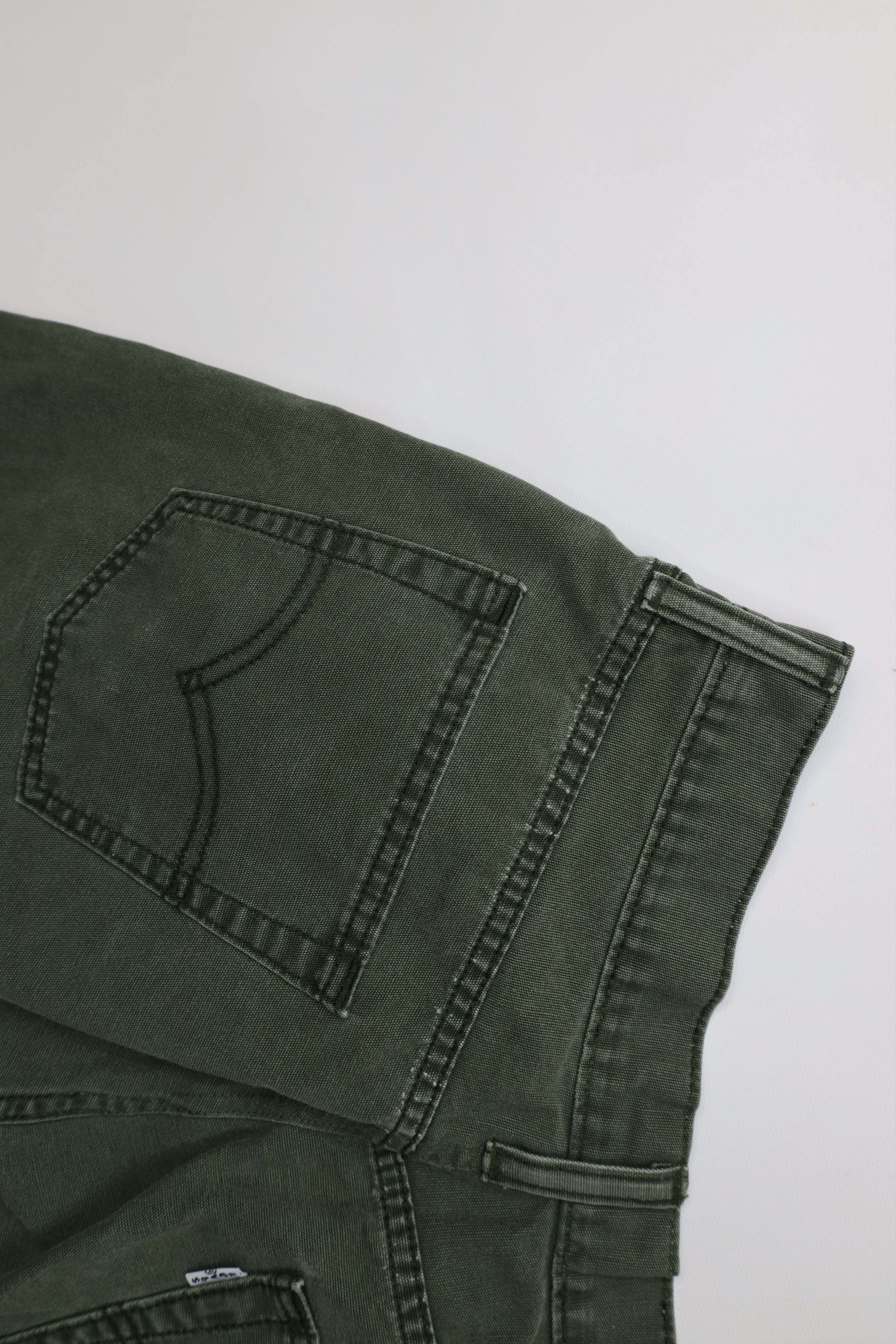 Levi's Vintage Y2K Levis 514 Cotton Canvas Straight Leg Jeans Green Size US 32 / EU 48 - 15 Thumbnail