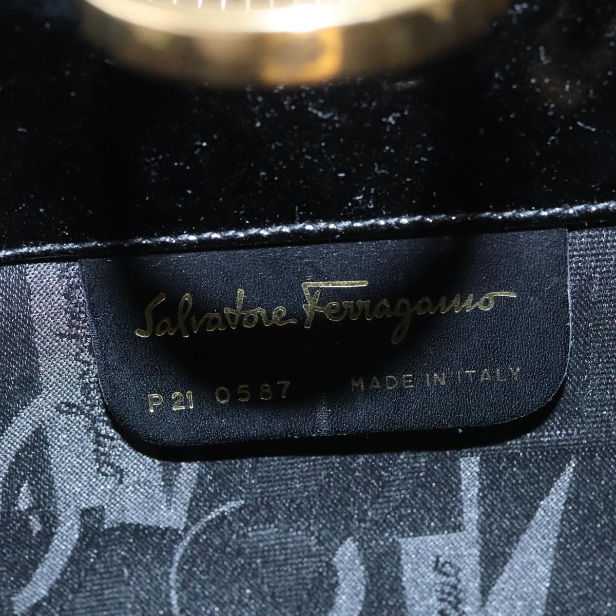 Salvatore Ferragamo Salvatore Ferragamo Chain Shoulder Bag Enamel Black Gold Size ONE SIZE - 12 Thumbnail