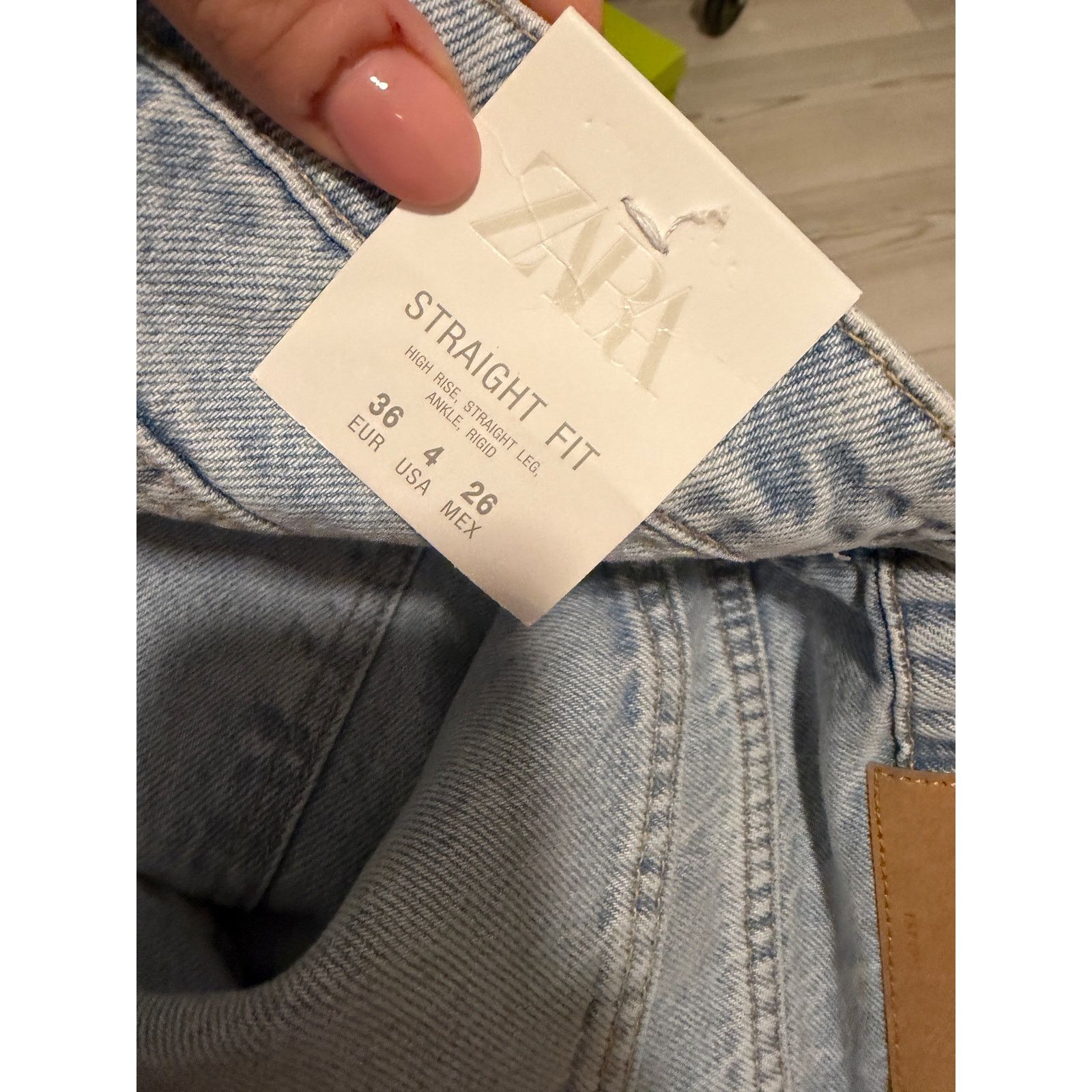 Zara Blue High Waist Straight Ankle Rigid Pocketed Cotton Jeans Size 27" / US 4 / IT 40 - 9 Thumbnail