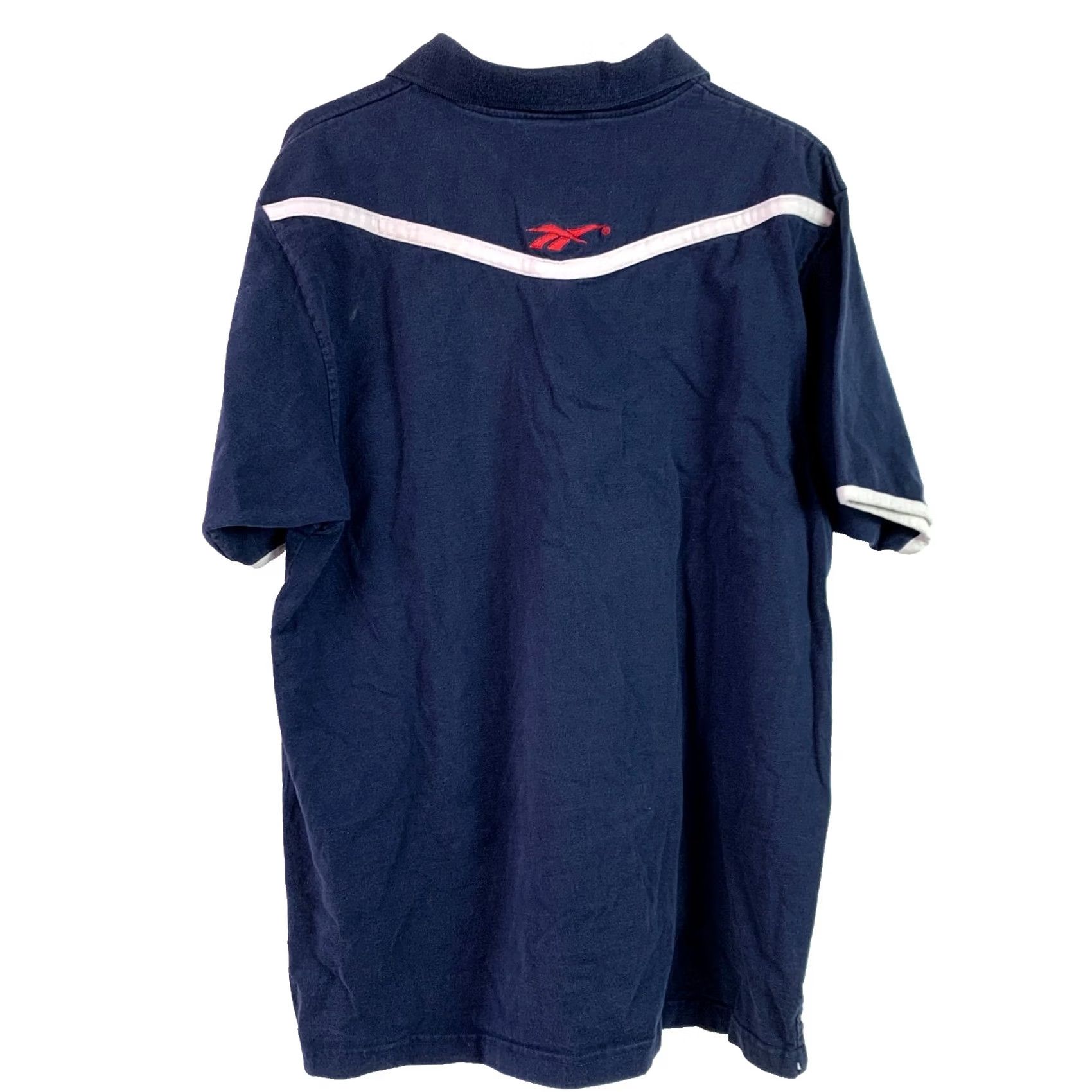 Reebok Vintage Reebok Polo Shirt Blue 90s V-Neck Short Sleeve XL Mens Polo Shirt Size US XL / EU 56 / 4 - 5 Thumbnail