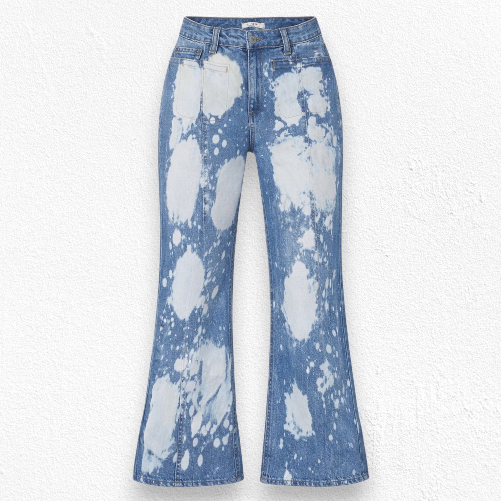 Other Light Wash Bleached Wide Flare Jeans Size 10 Size 32" / US 10 / IT 46 - 1 Thumbnail