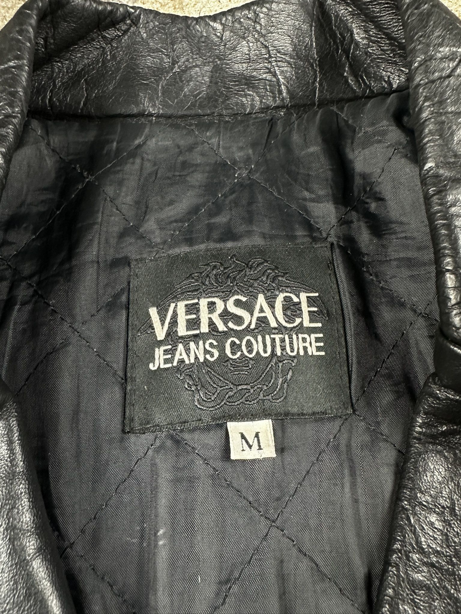 Versace Vintage Versace Jeans Couture Leather Double Breasted Coat Size US XL / EU 56 / 4 - 9 Thumbnail