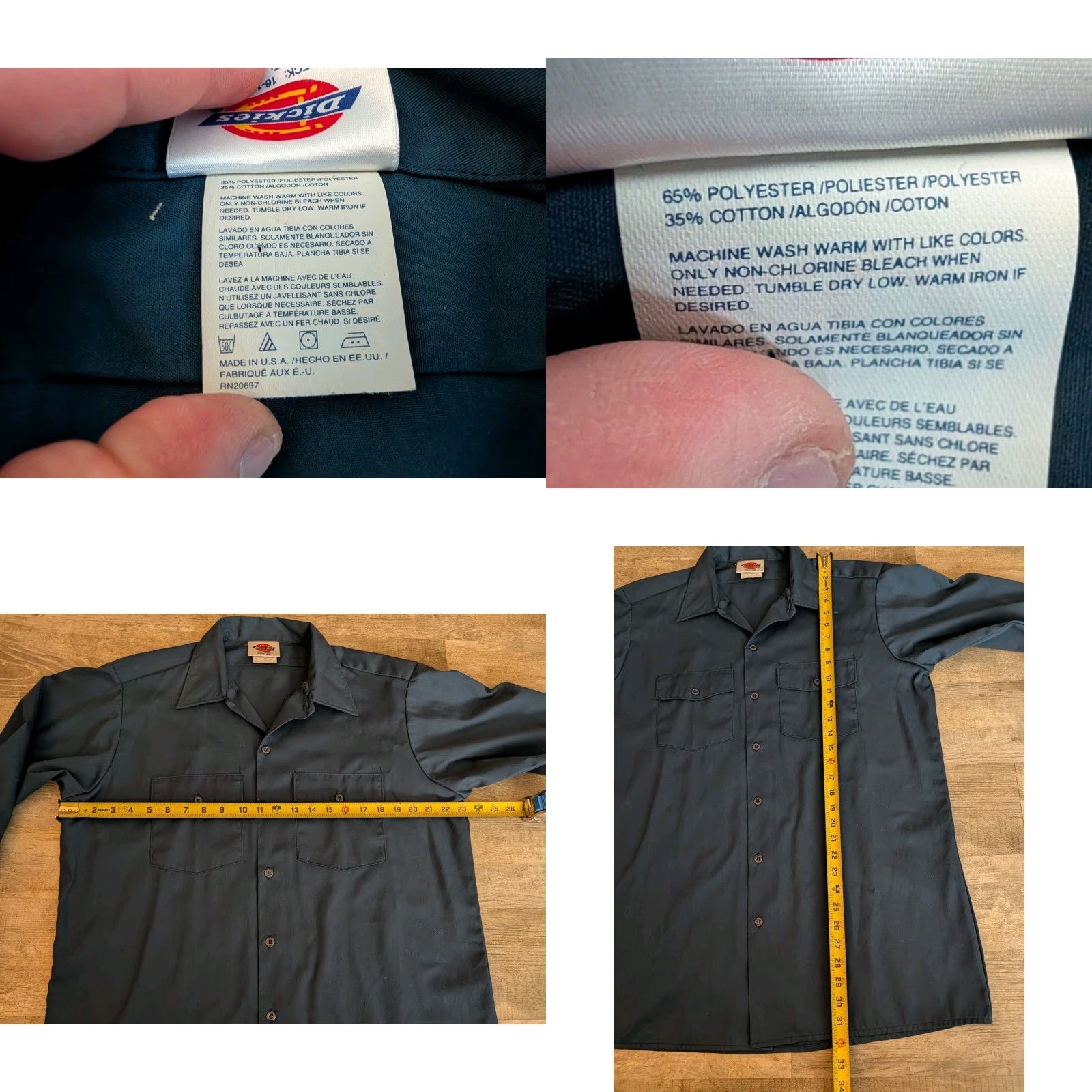 Dickies VINTAGE Dickies Shirt Mens Large Blue Button-Up 90s Long Sleeve Workwear Pocketed Casual USA National Brand Size US L / EU 52-54 / 3 - 8 Thumbnail