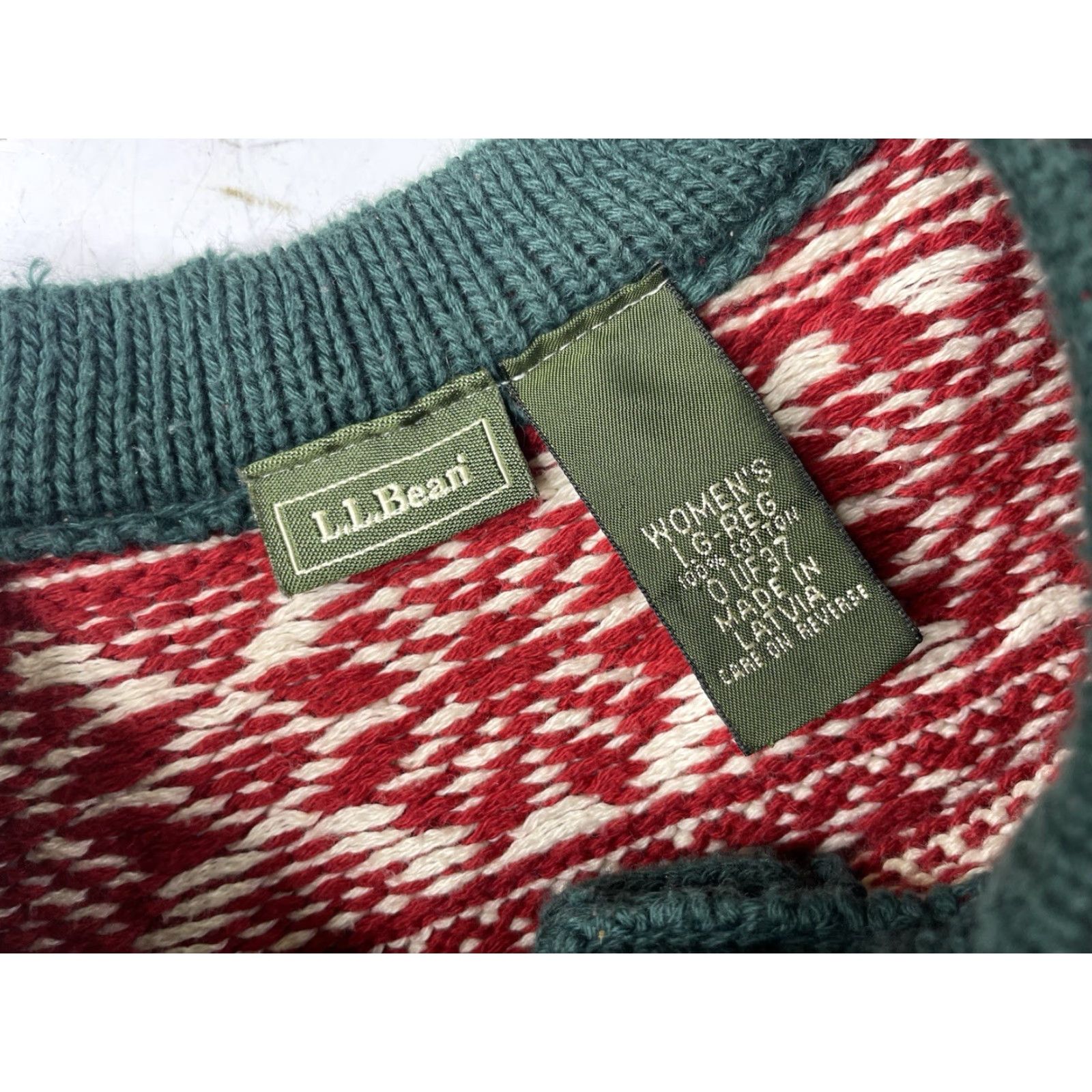 Vintage VINTAGE L.L. Bean Sweater Knit Womens Large Red Fair Isle Pullover Knit 90s Size L / US 10 / IT 46 - 2 Thumbnail