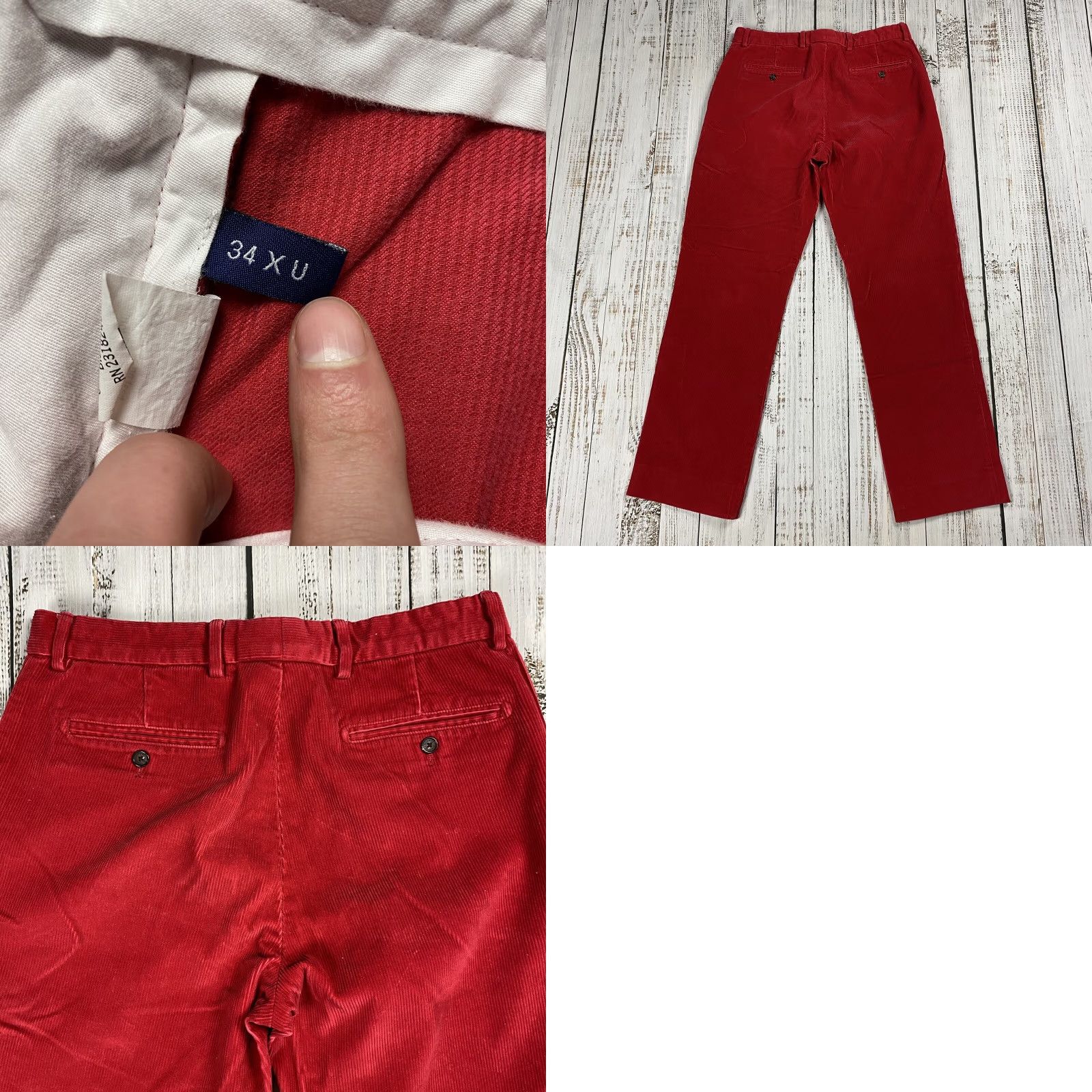 Vineyard Vines VINEYARD VINES MENS CORDUROY PANTS Red 34 Regular Inseam 31.5 Straight Zip Belt Loops Chino 100% Cotton Size US 34 / EU 50 - 8 Thumbnail