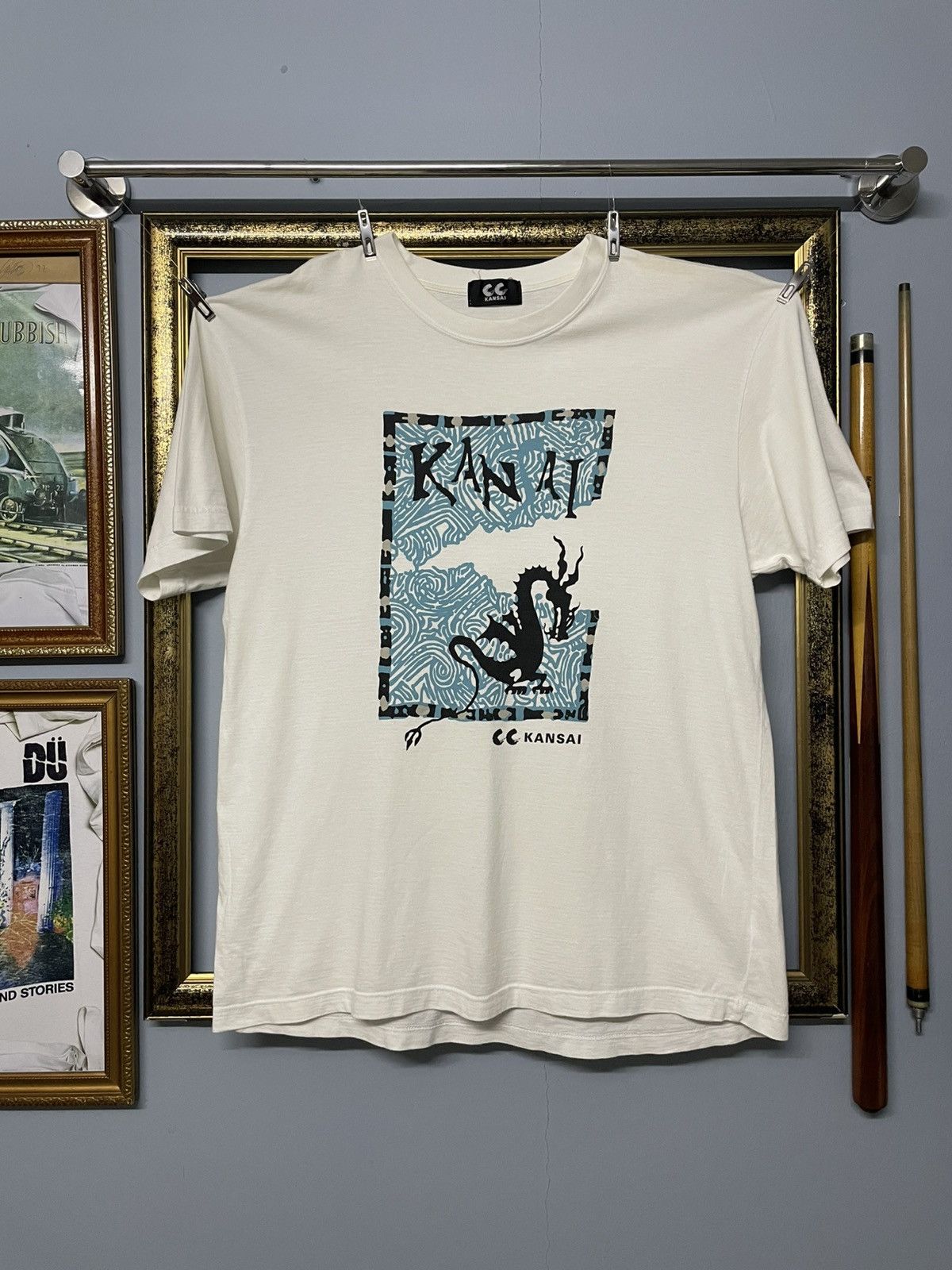 Japanese Brand × Kansai Yamamoto × Vintage Vintage 90s Japan Designer Cc Kansai Traditional Art Tshirt Size US M / EU 48-50 / 2 - 1 Thumbnail