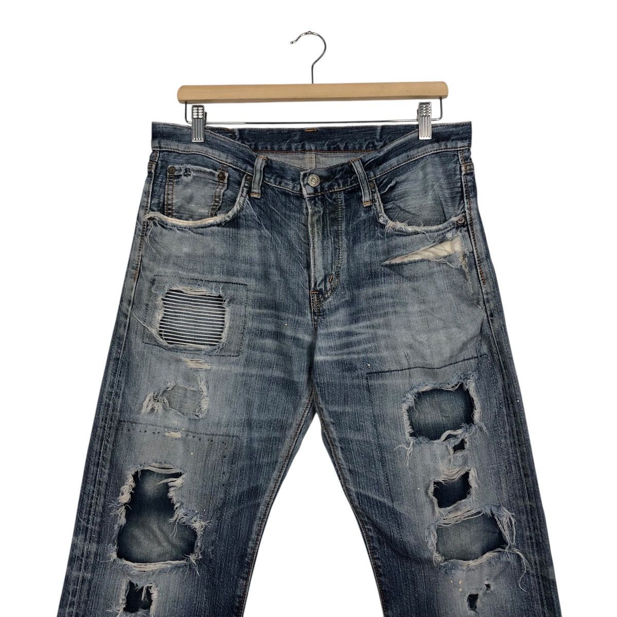Japanese Brand 📌Rebel Vintage Denim Jeans Distressed Style Edwin Japan Size US 32 / EU 48 - 5 Thumbnail