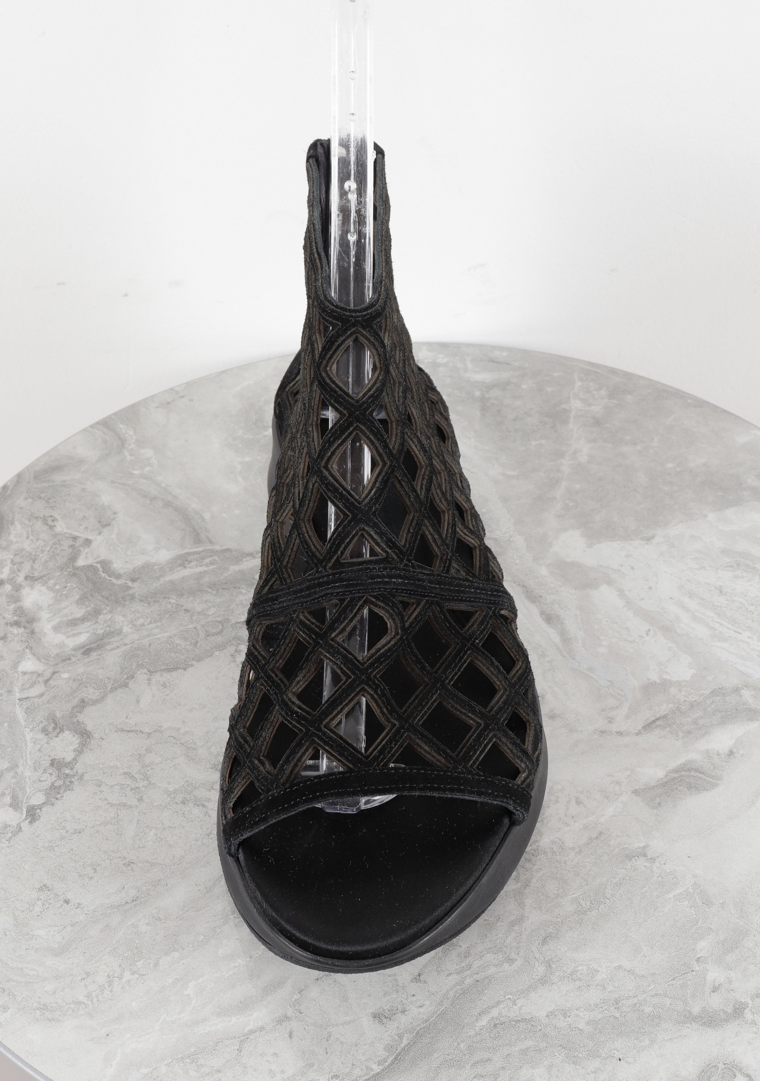 Burberry BURBERRY PRORSUM Suede Black Cage Gladiator Sandals Size US 9.5 / IT 39.5 - 3 Thumbnail