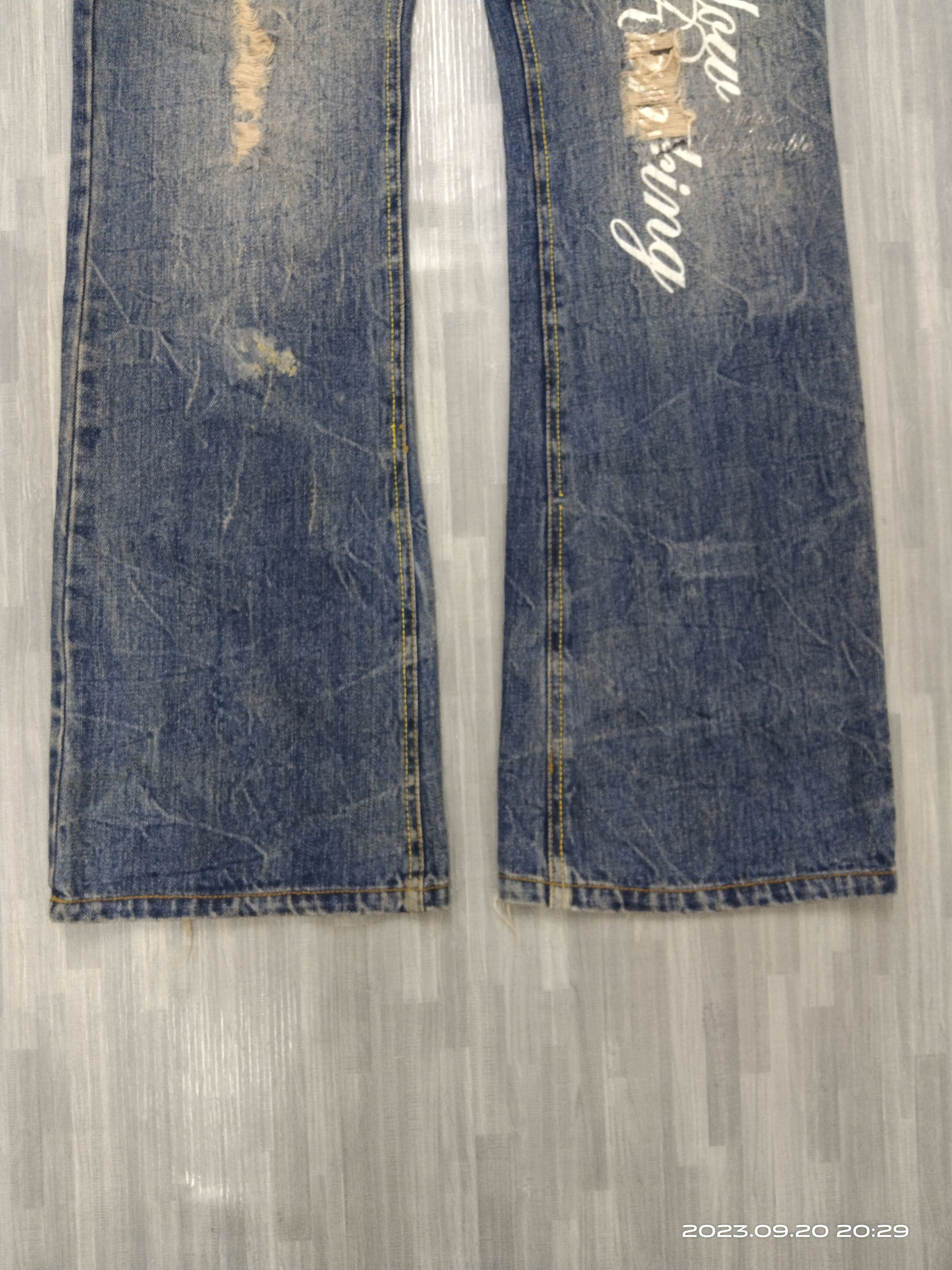 Other FLARE SICK WING DEVIL YELLOW RANKING DENIM PANTS Size US 29 - 7 Thumbnail