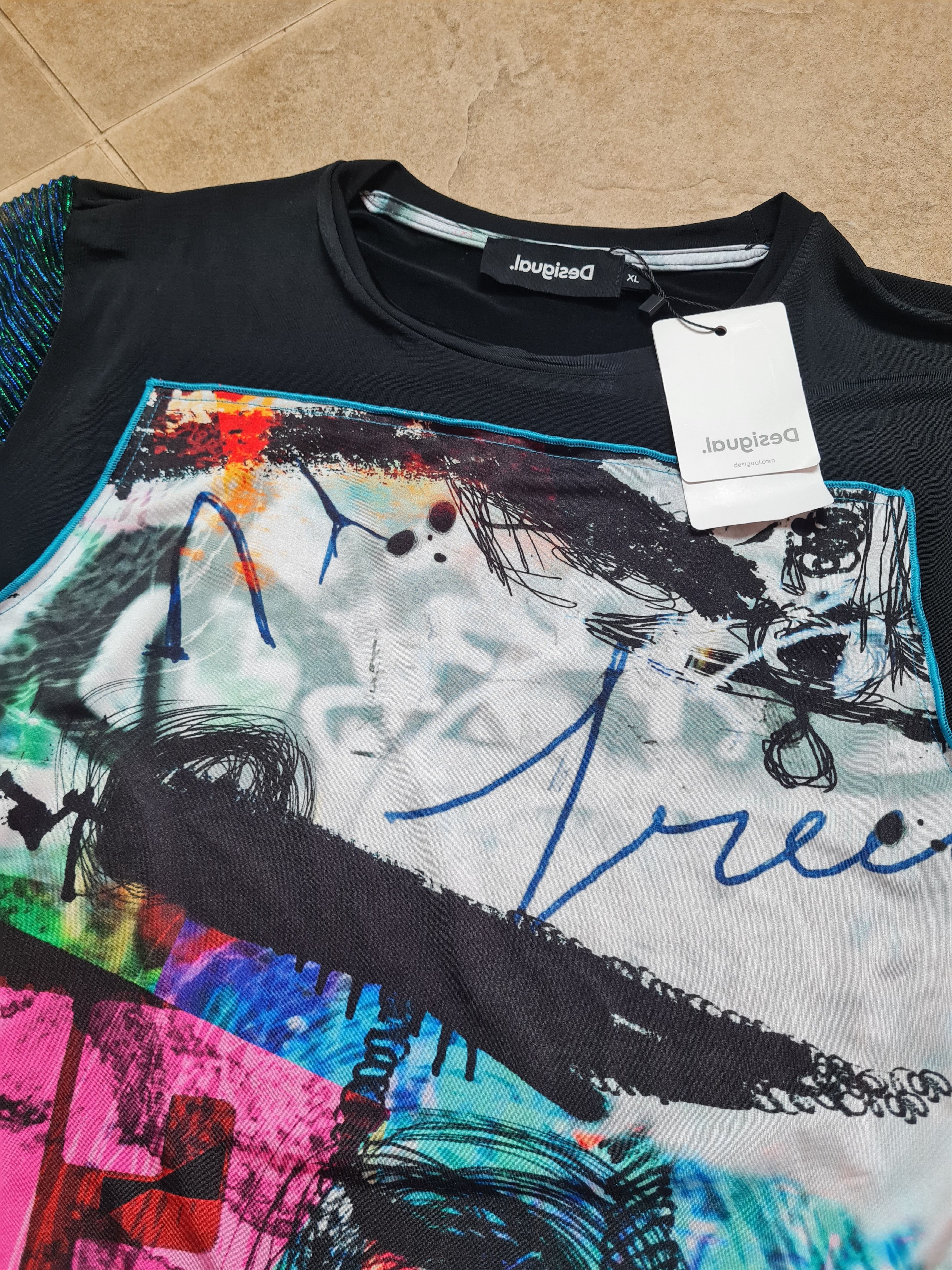 Desigual Womens Arty patchwork T-shirt Desigual Multicolor Size Xl Size XL / US 12-14 / IT 48-50 - 12 Thumbnail