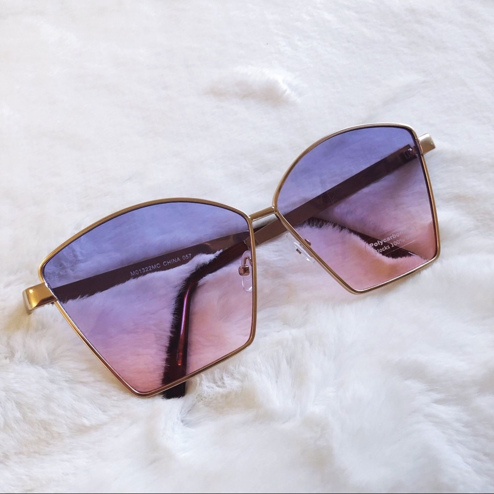 Other Aubrey Purple Gradient Oversized Sunglasses Size ONE SIZE - 4 Thumbnail