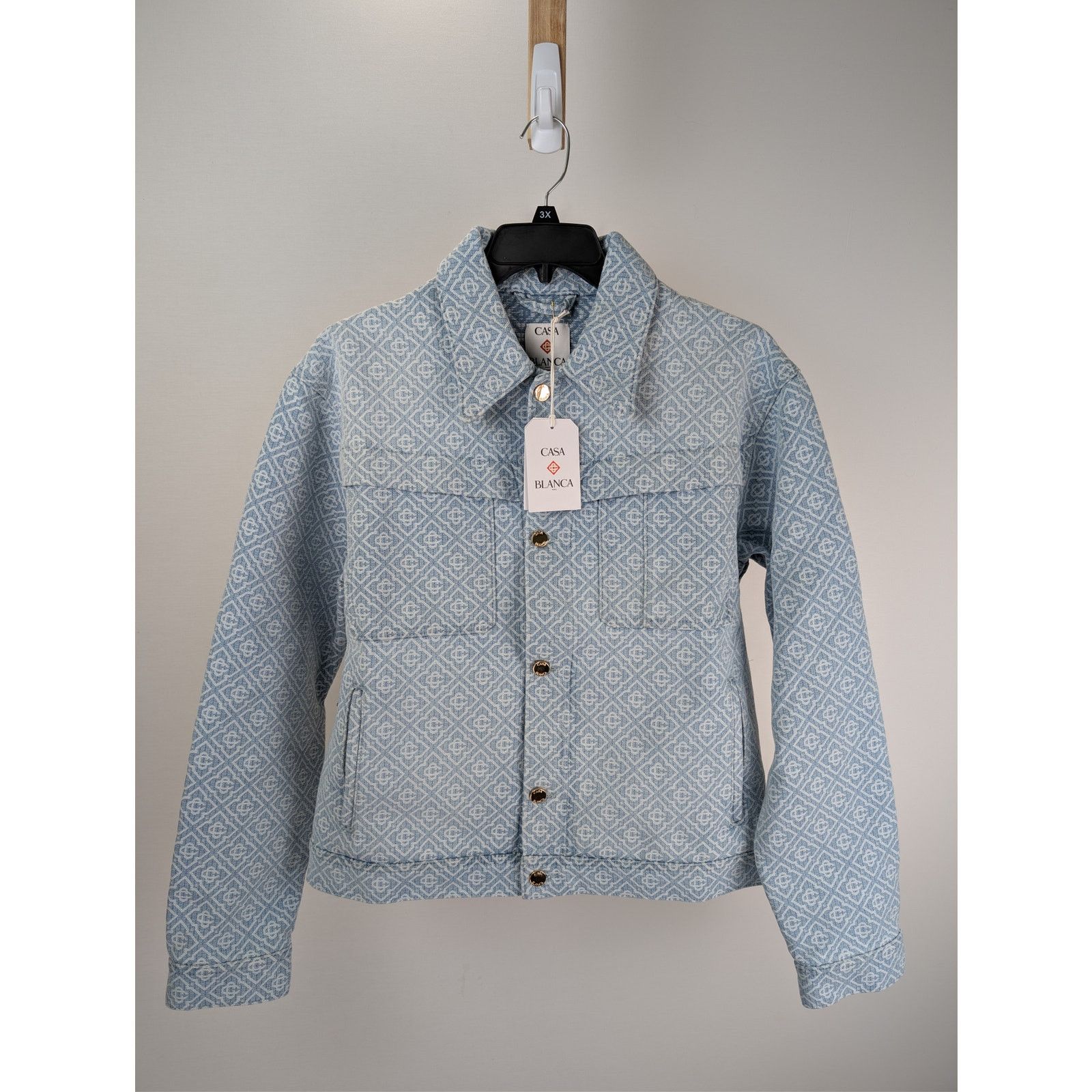 Casablanca o1rshd1 Monogram Denim Jacket in Blue Size US M / EU 48-50 / 2 - 2 Thumbnail