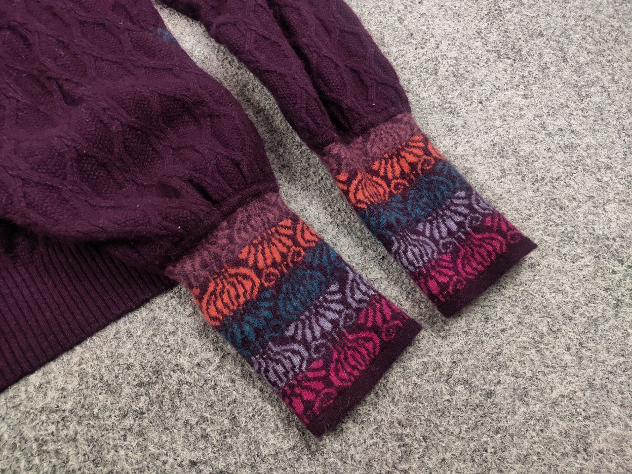 Japanese Brand Ivko Structure pullover pattern Wool blackberry Sweater Size L / US 10 / IT 46 - 13 Thumbnail