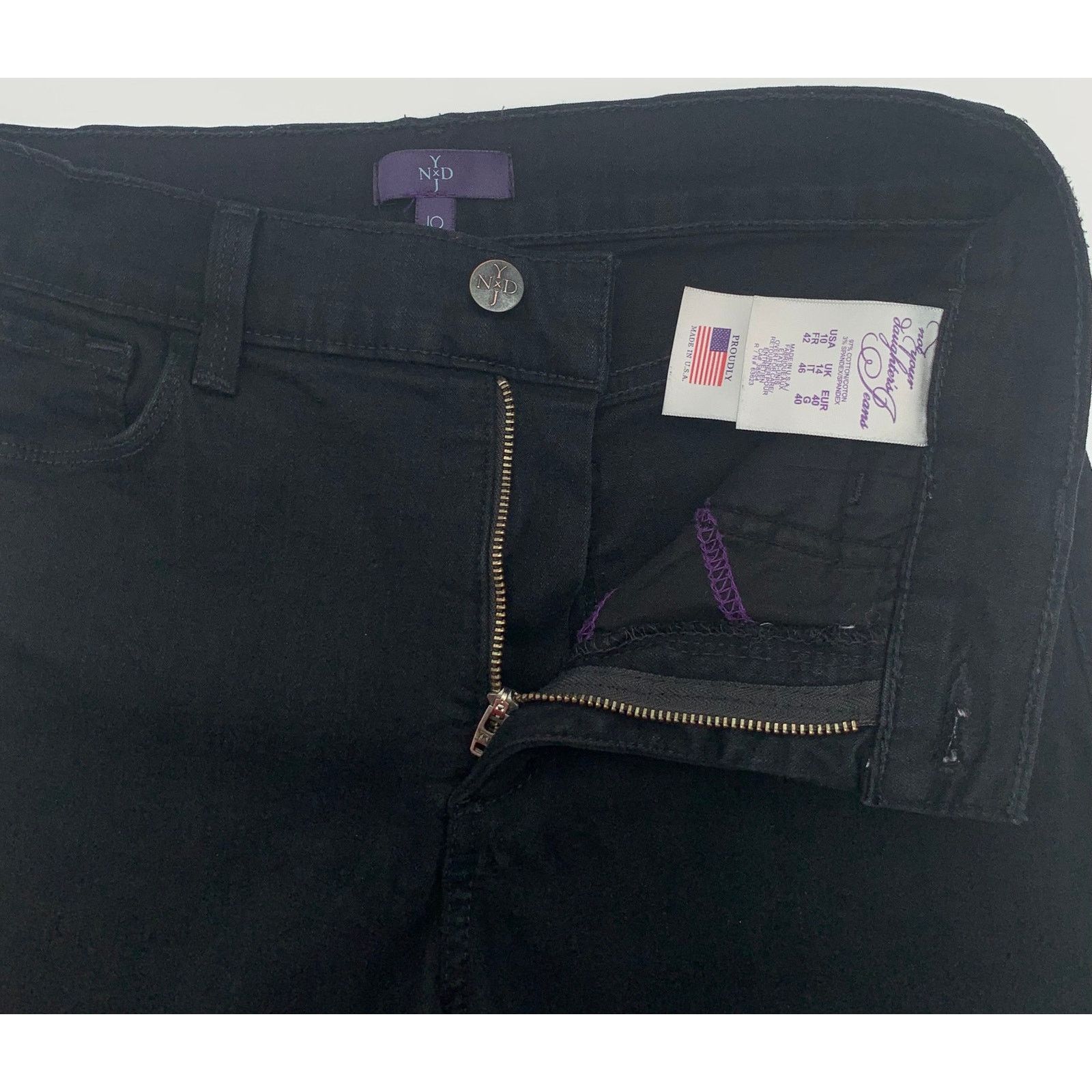 NYDJ NYDJ Women's Size 10 Black Marilyn Straight 431B Stretch Size 32" / US 10 / IT 46 - 7 Thumbnail