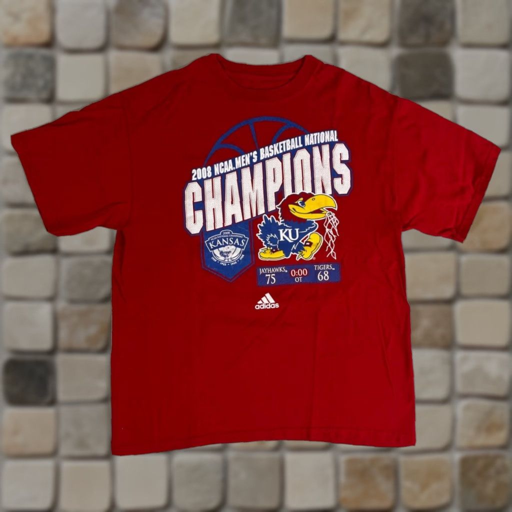 Adidas Adidas Kansas Jayhawks 2008 NCAA Men's Basketball National Champions T-Shirt Sz M Size US M / EU 48-50 / 2 - 1 Thumbnail