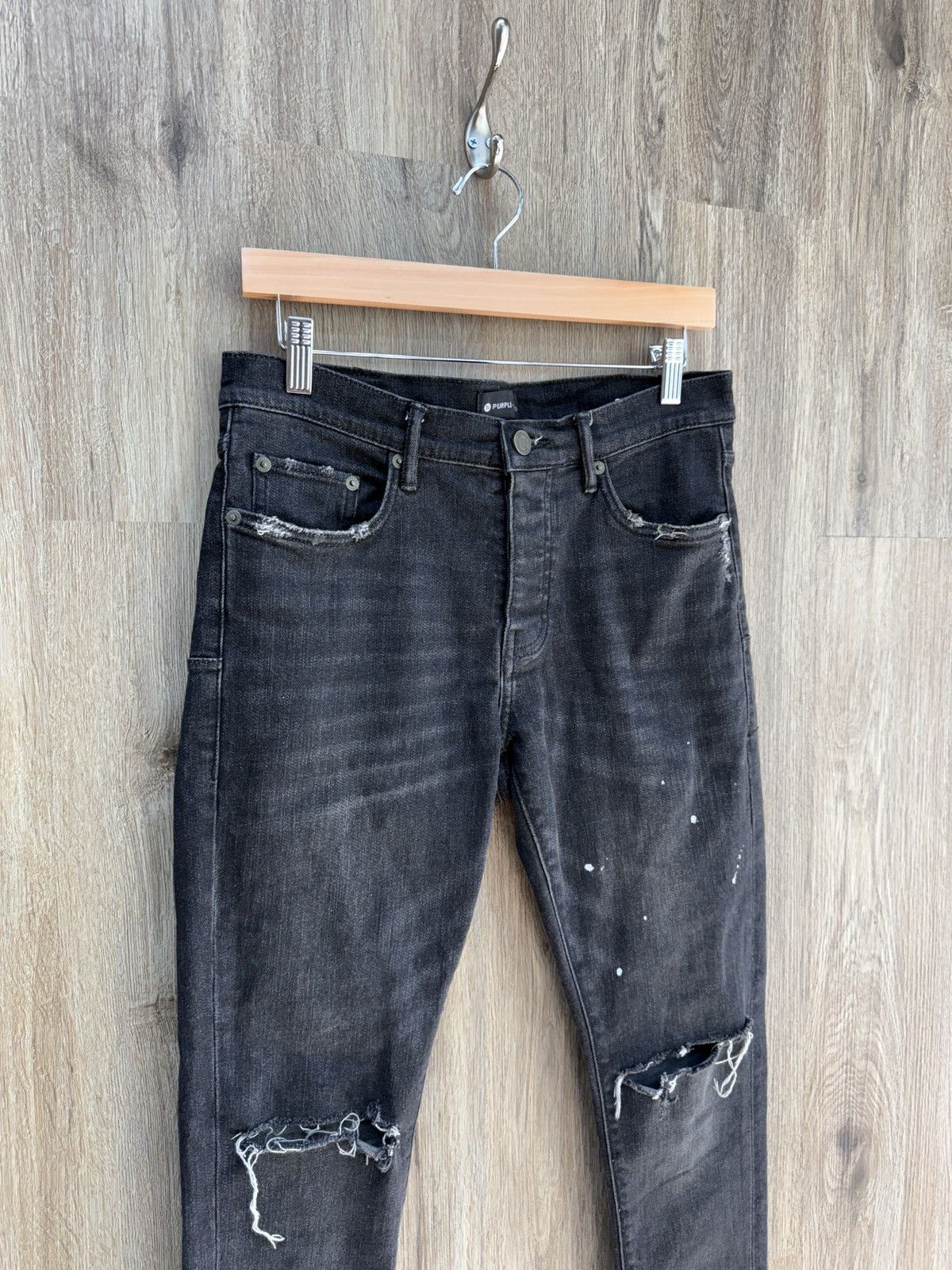 Purple Purple Black Denim Jeans Size US 29 - 3 Thumbnail