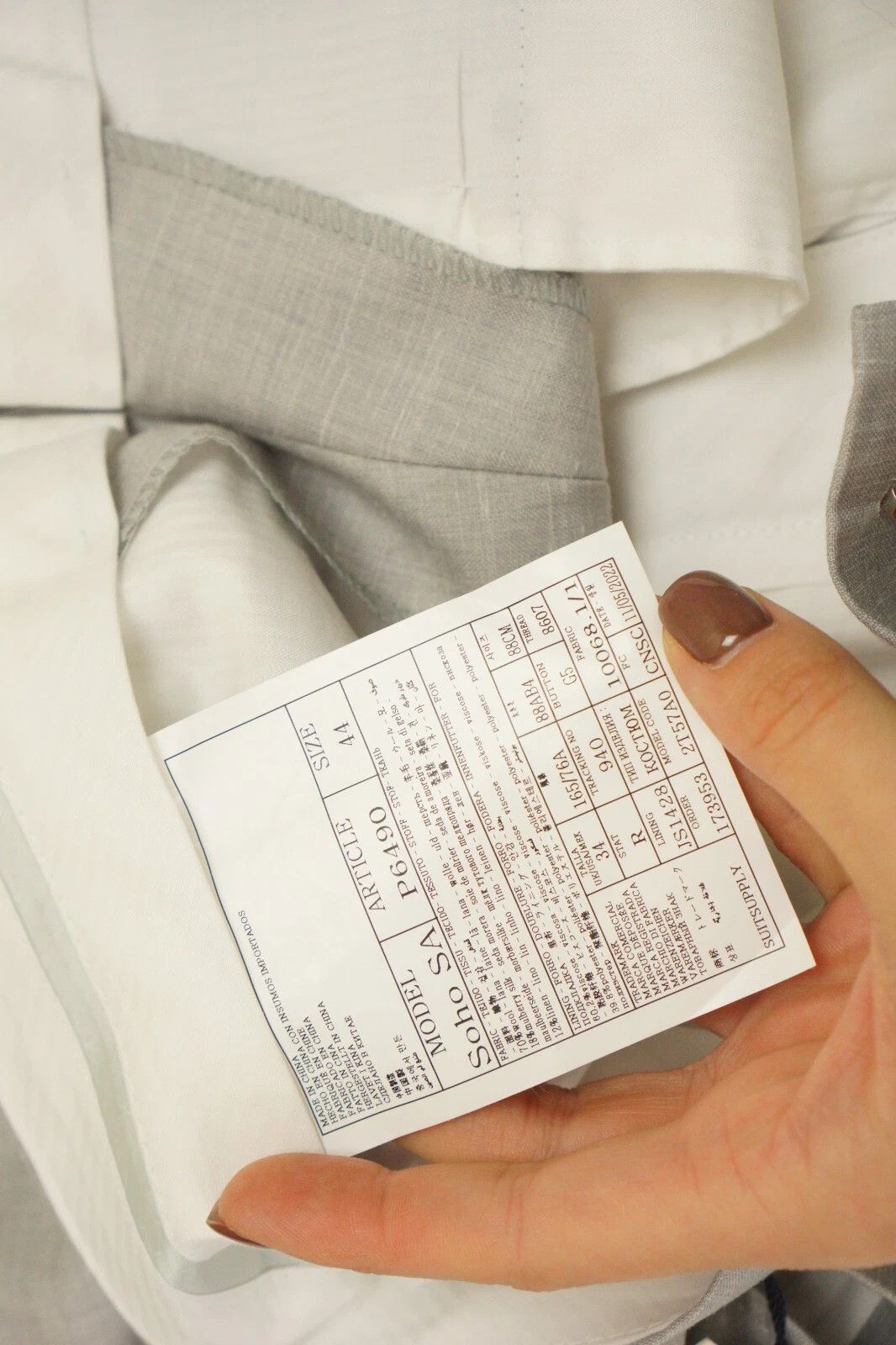 Suitsupply Men Suitsupply Suit Havana Jetted Mid Grey Wool & Linen US34 Size 34R - 10 Thumbnail