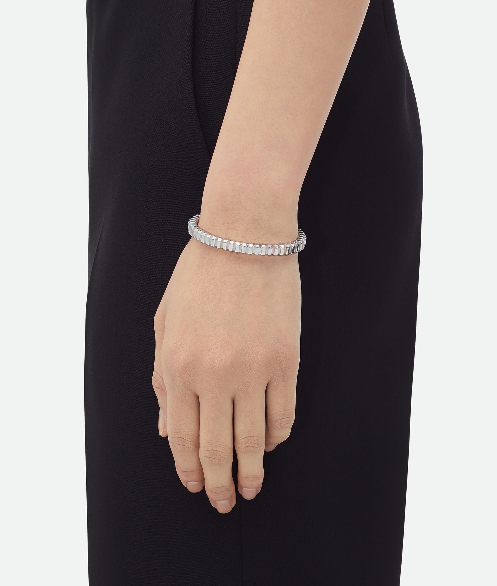 Bottega Veneta o1n1vont0425 Size: L / Brick Cuff Bracelet in Silver Size ONE SIZE - 3 Thumbnail