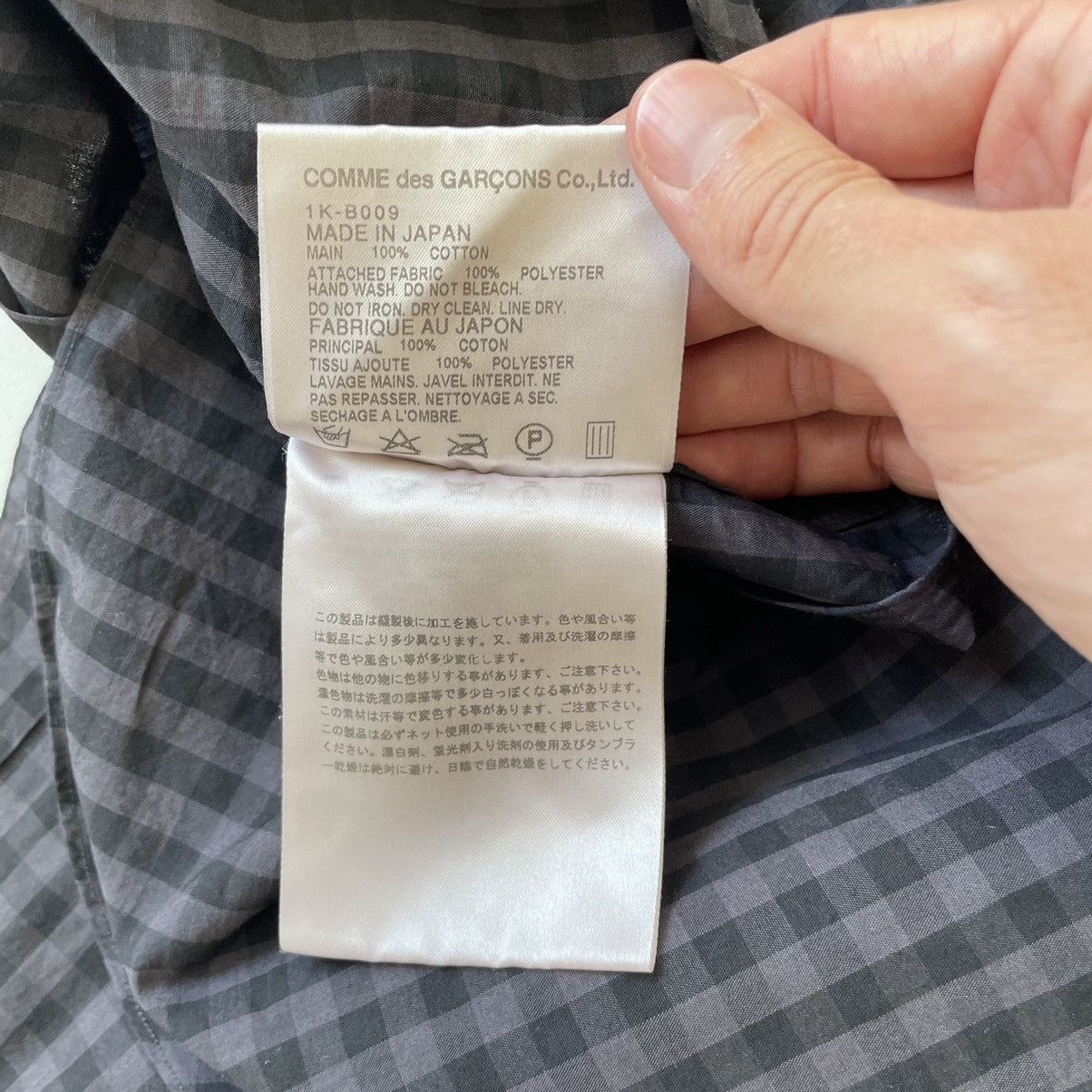 Comme des Garcons Over Dyed Black/Grey Gingham Check Shirt Size US M / EU 48-50 / 2 - 11 Thumbnail