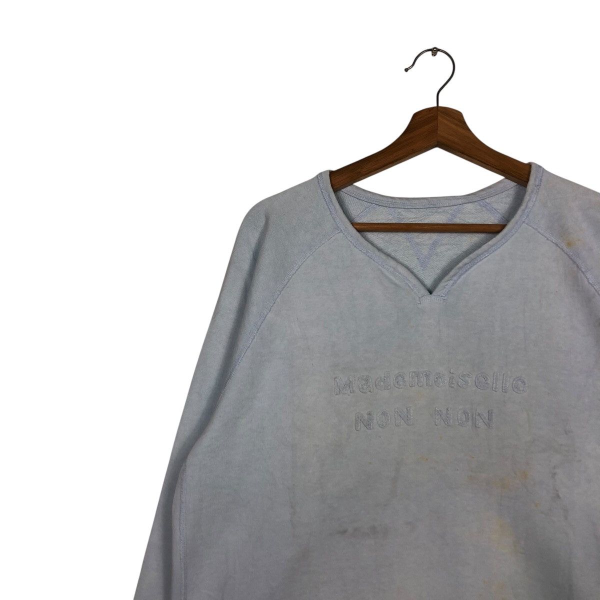 Issey Miyake 📌Baby Blue Vintage Sweatshirt Mademoiselle Non Non Big Logo Size US M / EU 48-50 / 2 - 8 Thumbnail