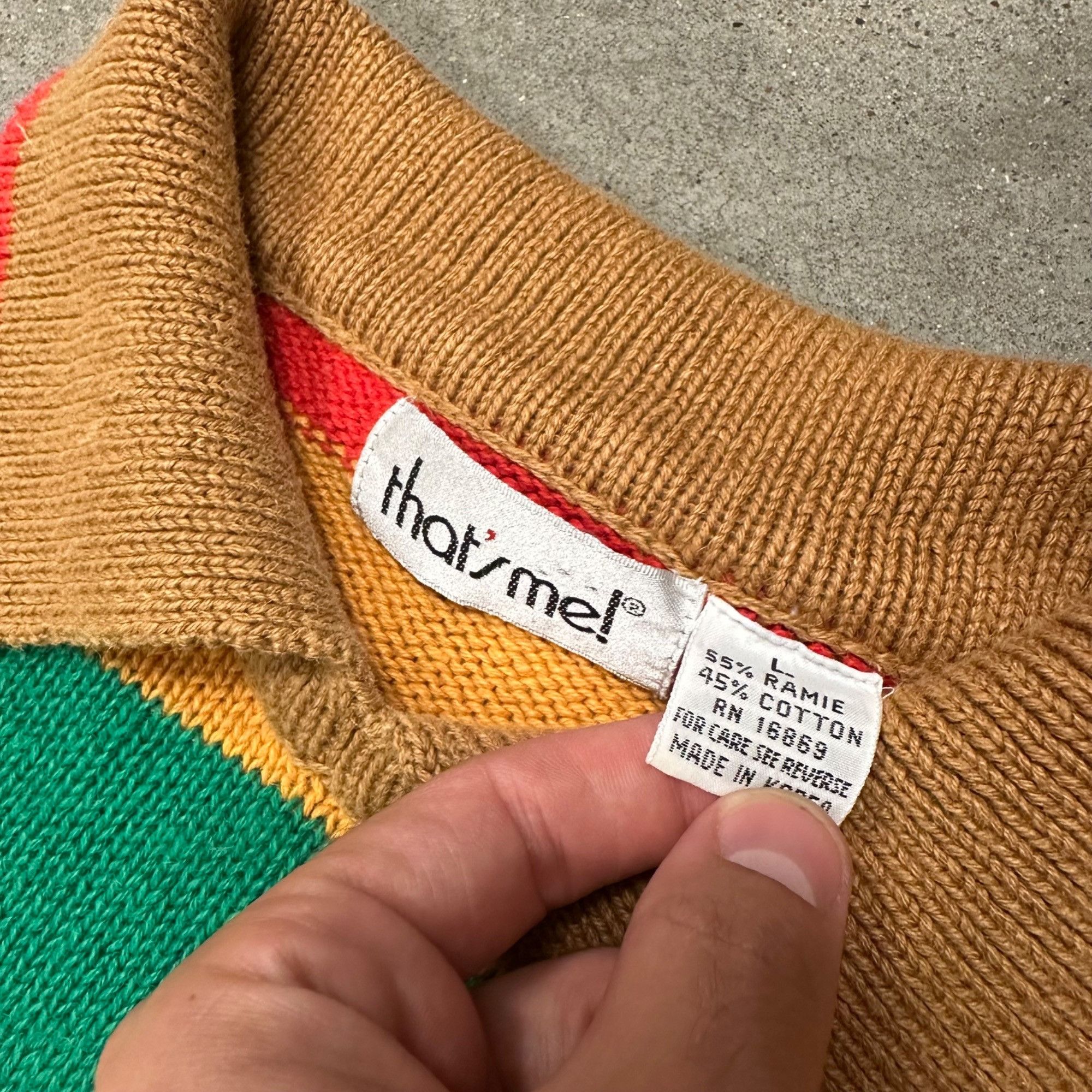 Vintage Vintage 70s Knit Unique Patterned Collared Sweater Size US L / EU 52-54 / 3 - 3 Thumbnail