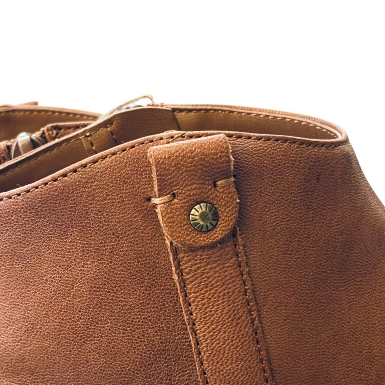 Bass G.H. Bass & Co. Shiloh Cognac Leather Ankle Bootie Size US 9 / IT 39 - 5 Thumbnail