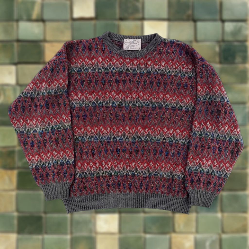 Pronto Uomo Pronto Uomo Sweater Saks Fifth Avenue Made Italy Mens L Multicolor Textured Knit Pullover Shirt/Top Size US L / EU 52-54 / 3 - 1 Thumbnail
