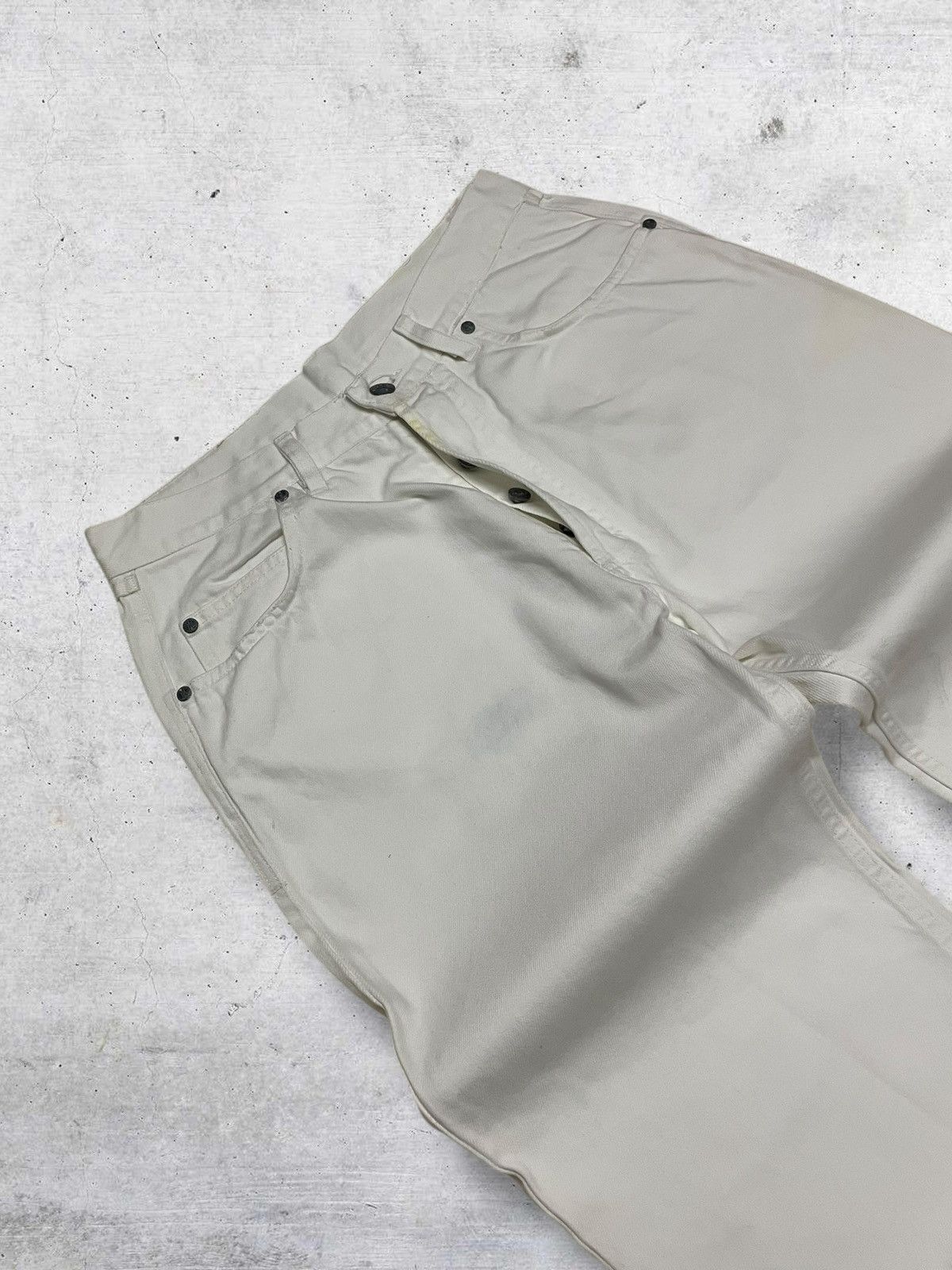 Celine VINTAGE CELIN PARIS DESIGNER 90S CLEAN WHITE BAGGY DENIM Size US 28 / EU 44 - 7 Thumbnail