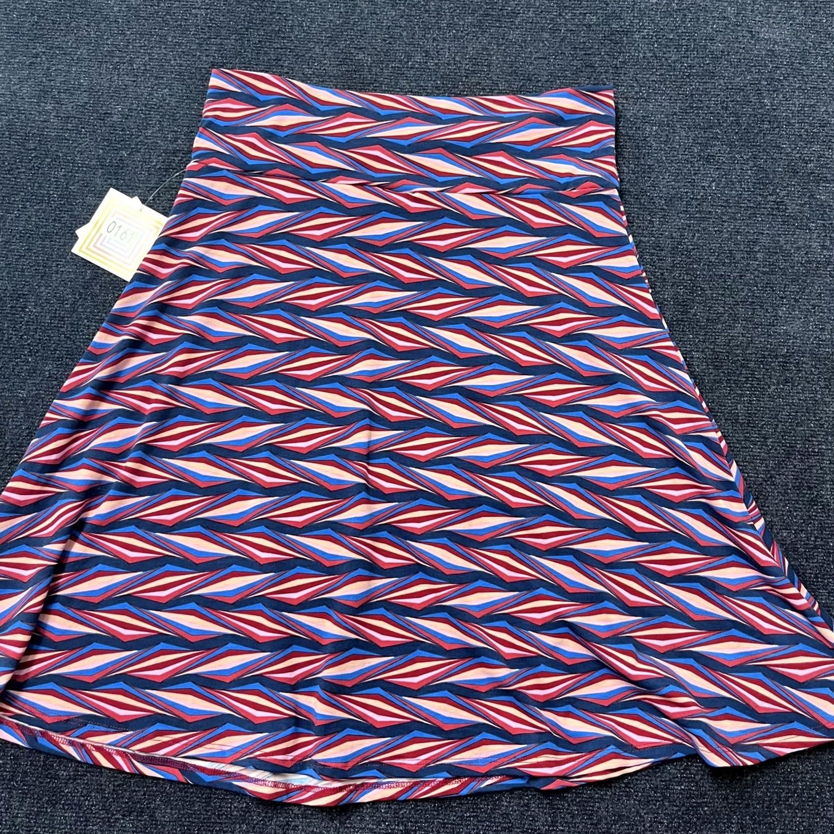 Vintage VINTAGE Lularoe Skirt Womens 2XL Pink Blue Geometric Stretch Flare Pull On Midi Boho Size 40" / US 18 - 3 Thumbnail