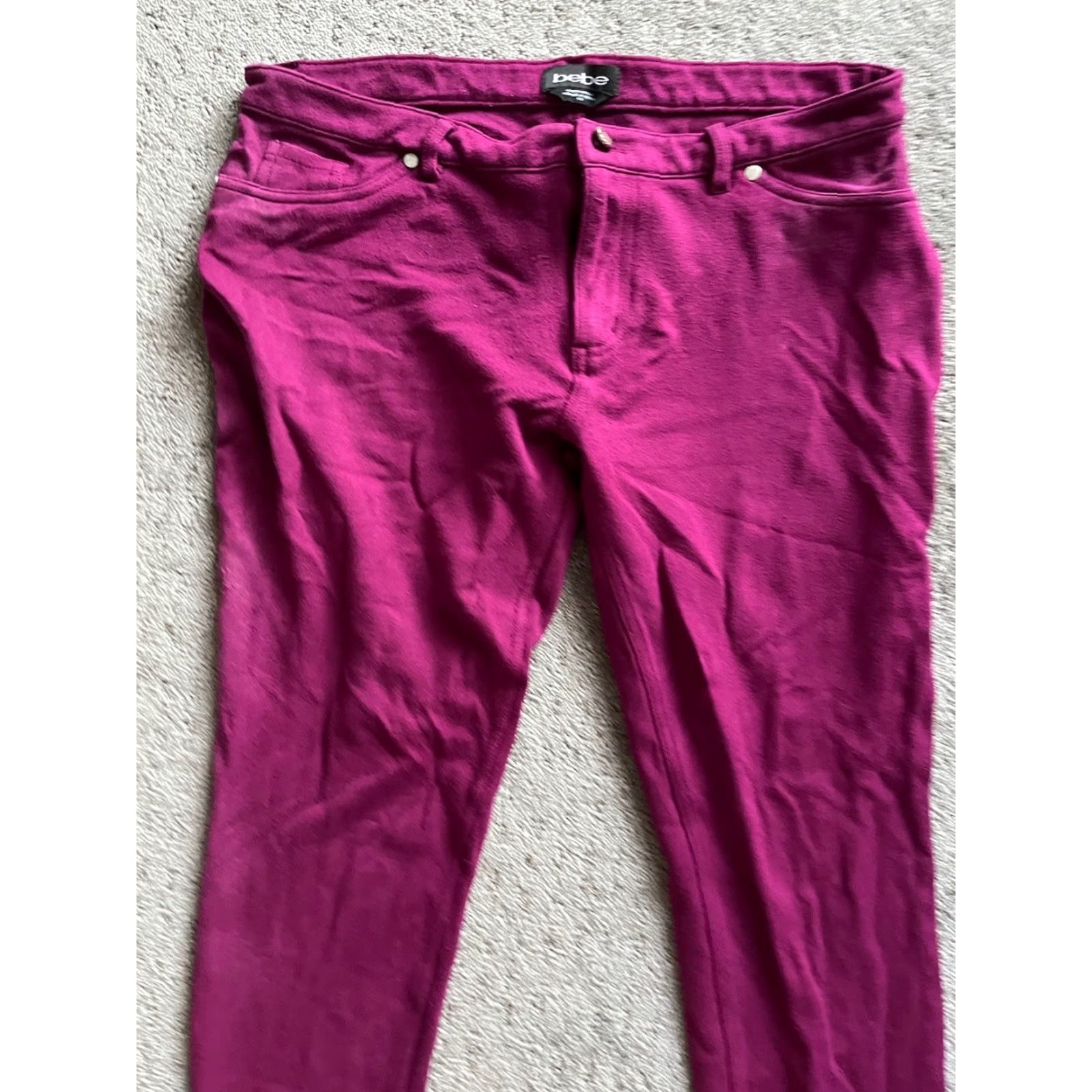 Bebe VINTAGE Bebe Purple Skinny Pants Womens Large Zip Front Jegging Clothing Size 36" / US 14 / IT 50 - 2 Thumbnail