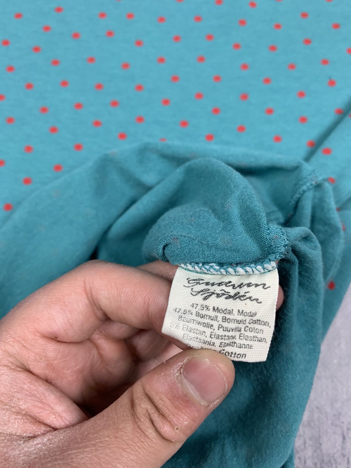 Gudrun Sjoden Gudrun Sjoden Polka Dot Pattern Long Sleeve Tee Sz M Green Size M / US 6-8 / IT 42-44 - 6 Thumbnail