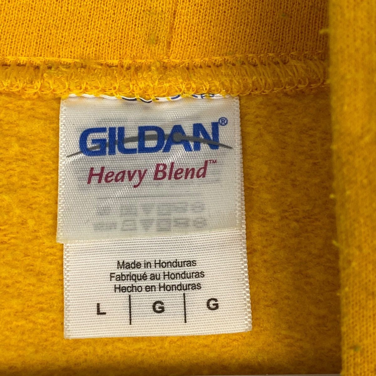 Vintage Vintage Gildan Heavy Hoodie Printed Sweater Yellow Size L Size US L / EU 52-54 / 3 - 7 Thumbnail