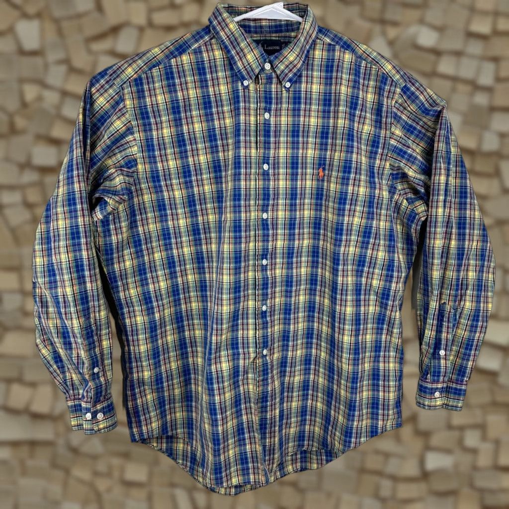 Polo Ralph Lauren VINTAGE Polo Ralph Lauren Shirt XL Plaid Long Sleeve Button-Down Collared Size US XL / EU 56 / 4 - 1 Thumbnail