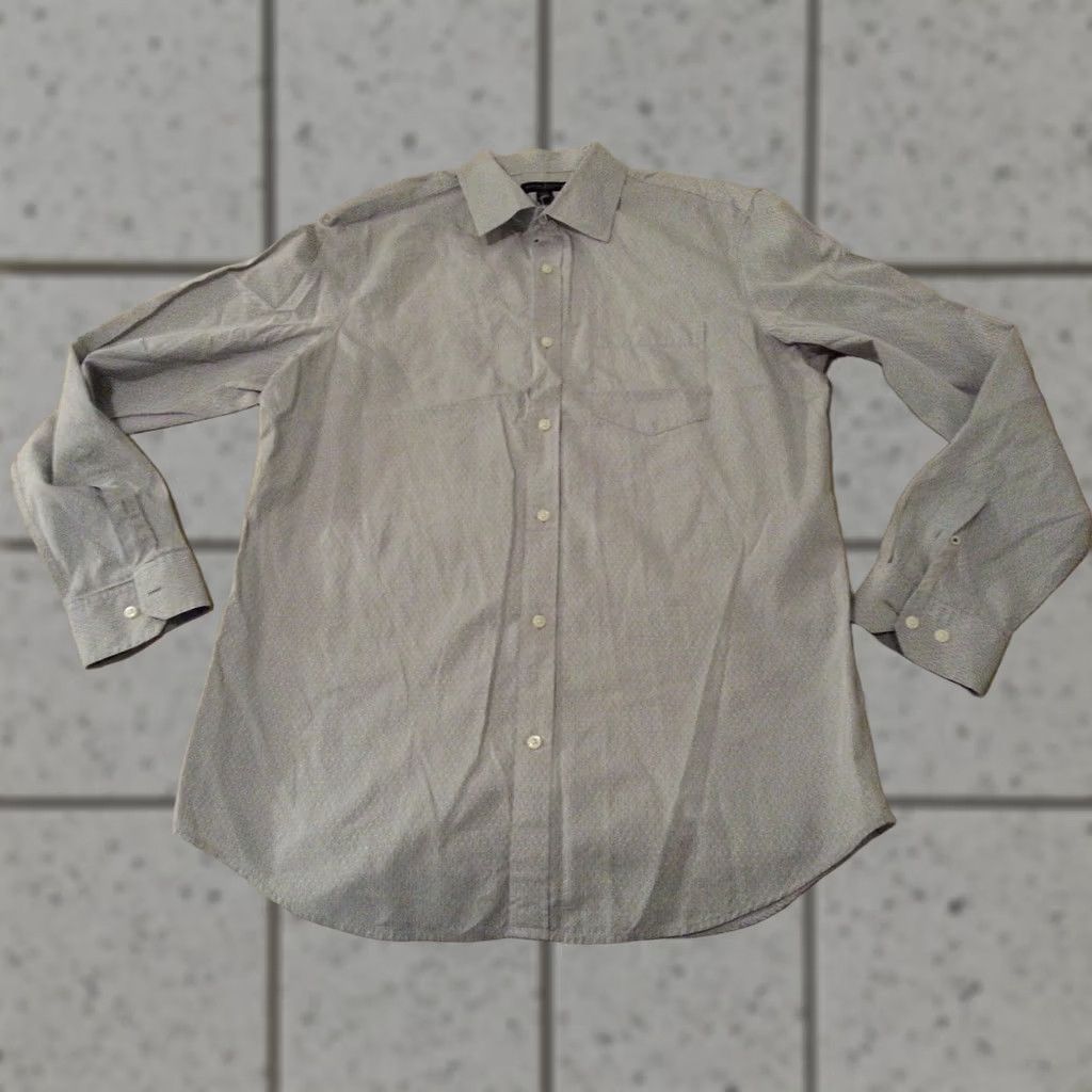 Banana Republic Mens Banana Republic Dress Shirt Large L Long Sleeve Cotton Button 16 1/2 Gray Size 42R - 1 Thumbnail