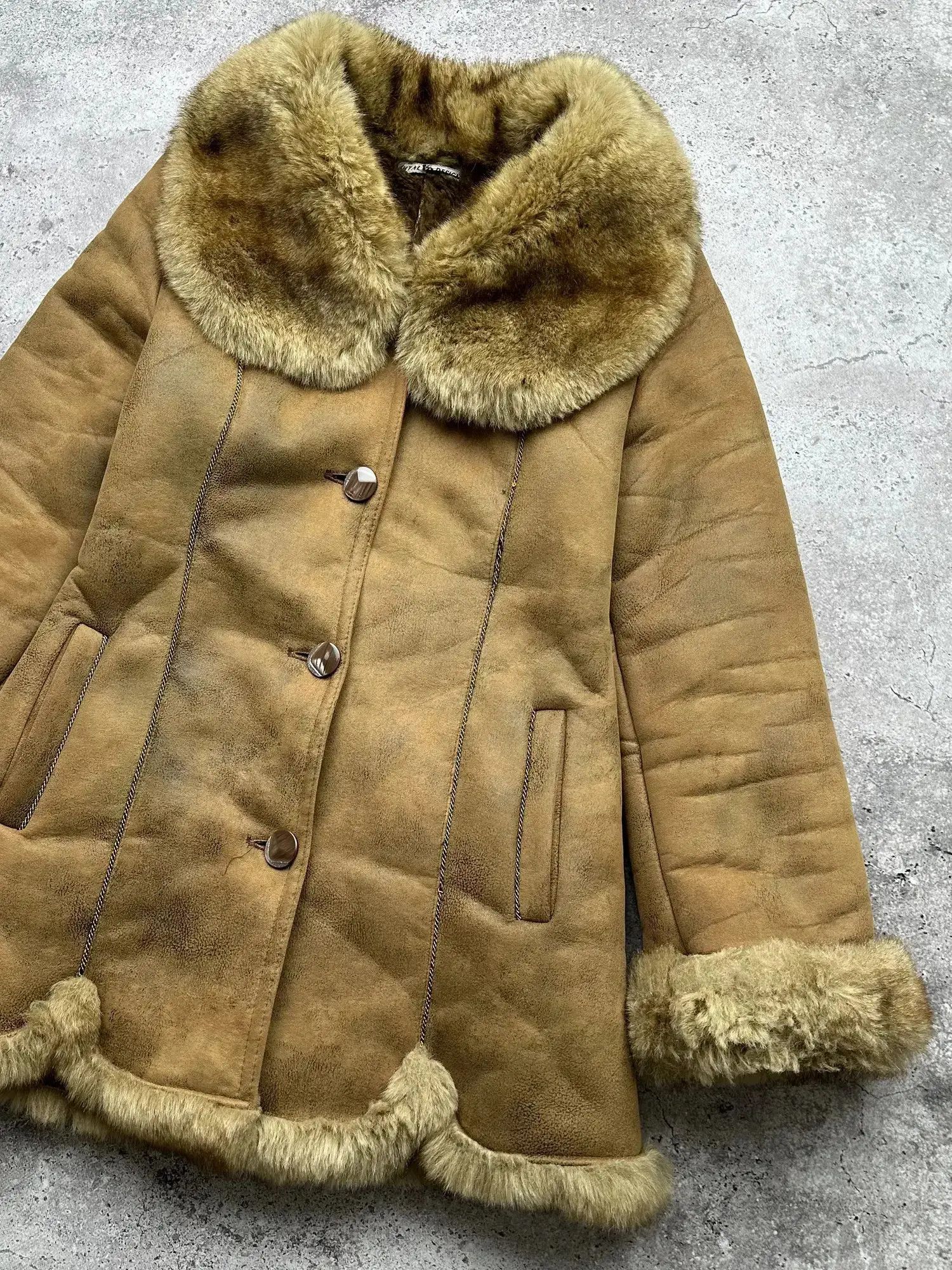 Vintage Vintage Faux Fur/Sheepskin Coat C95(V157) Size XS / US 0-2 / IT 36-38 - 3 Thumbnail