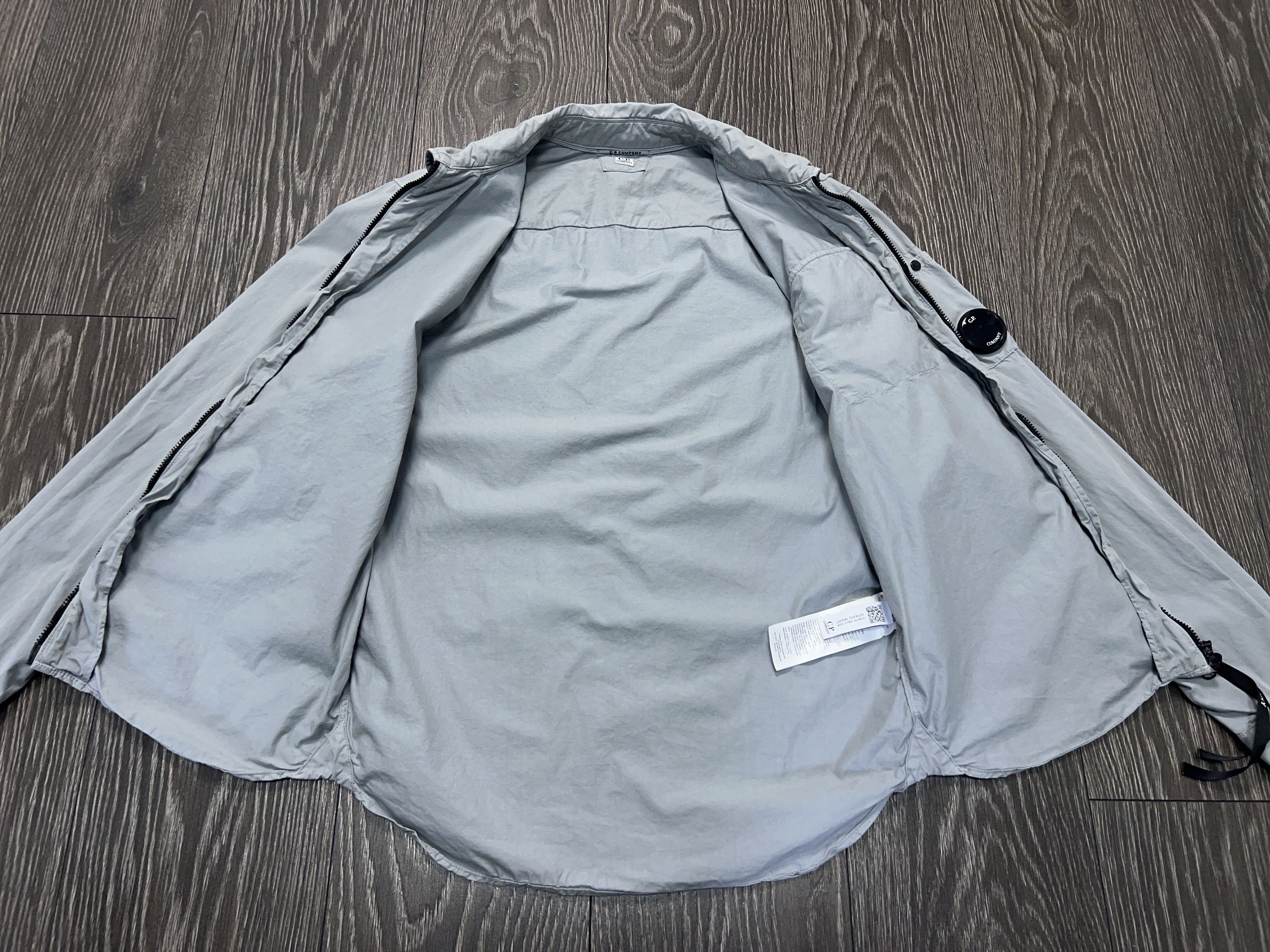 C.P. Company Mens Gabardine Overshirt Zip Shirt Light Grey Cotton Size S Size US S / EU 44-46 / 1 - 11 Thumbnail