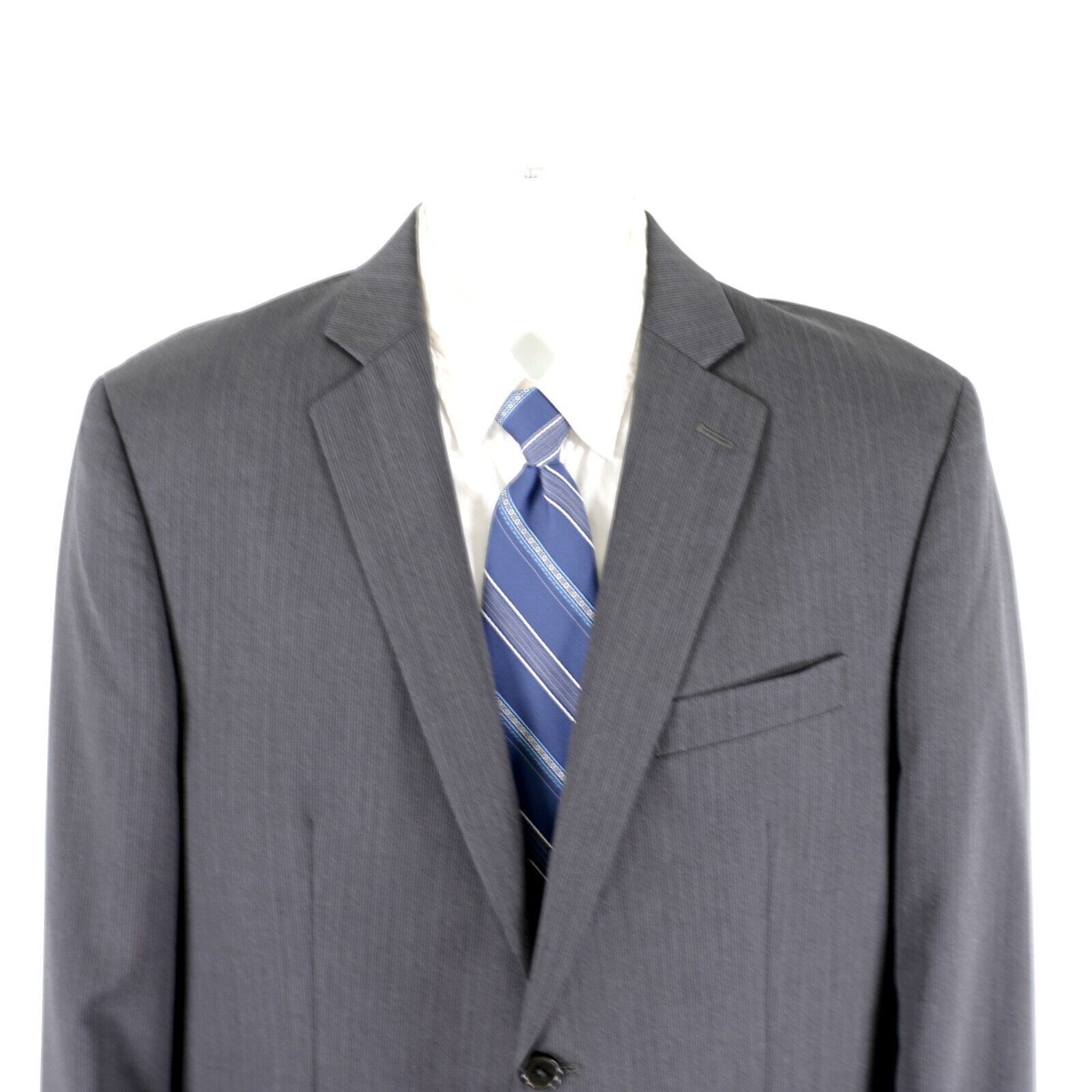 DKNY Dkny 2 Wool Gray Striped 2 Button Piece Suit 40R Or Slim 42R Size 40R - 4 Thumbnail