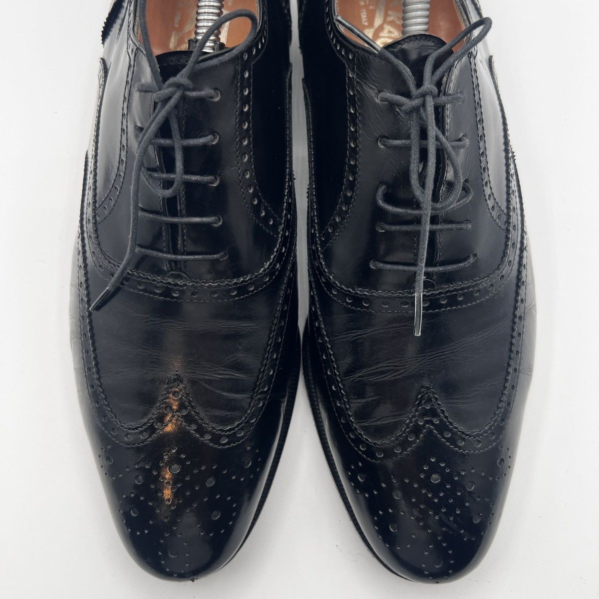 Salvatore Ferragamo Salvatore Ferragamo Men's Leather Wingtip Oxford Brogue Size US 9.5 / EU 42-43 - 2 Thumbnail