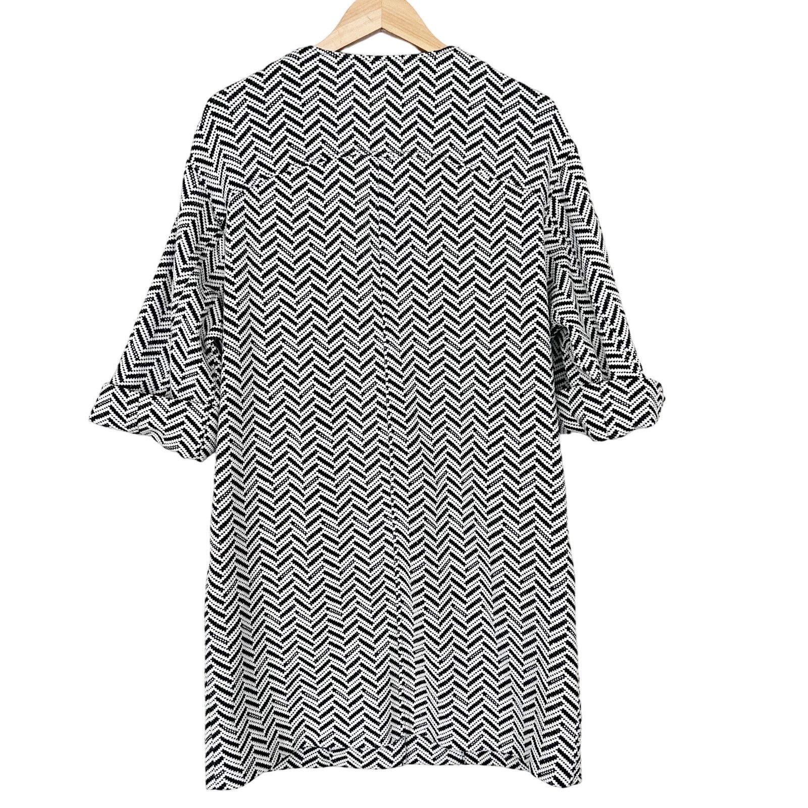 Chicos Chicos Black White Chevron Herringbone Jacquard Jacket Sz M Size M / US 6-8 / IT 42-44 - 5 Thumbnail