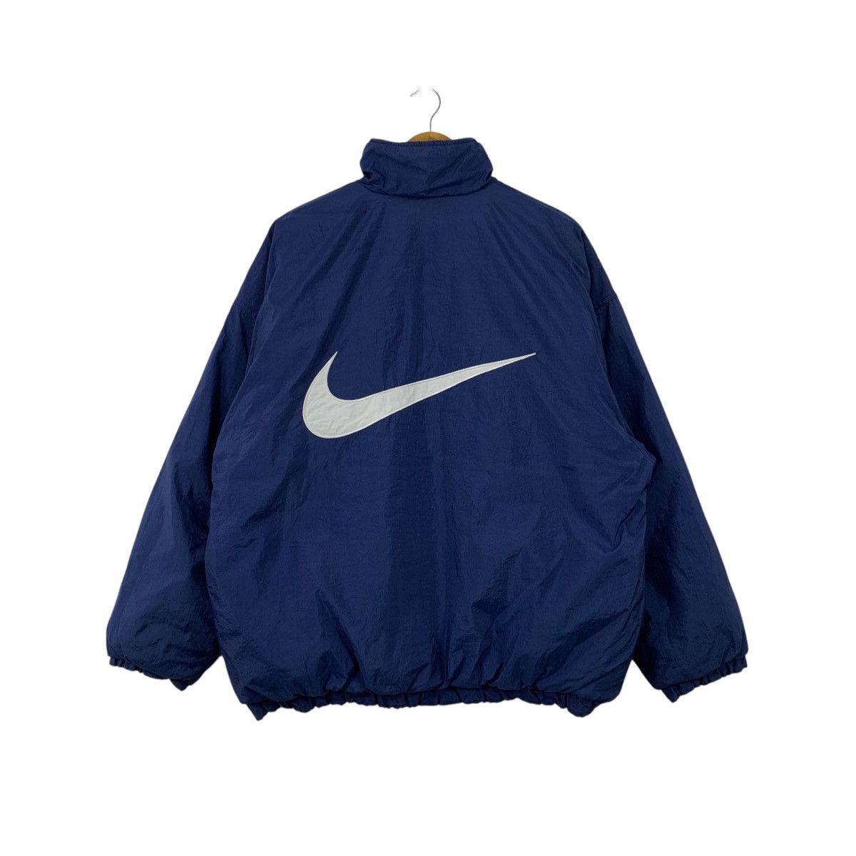 Nike × Vintage Vintage 90s NIKE Swoosh Sportswear Big Logo Backhit Jacket Size US XL / EU 56 / 4 - 3 Thumbnail