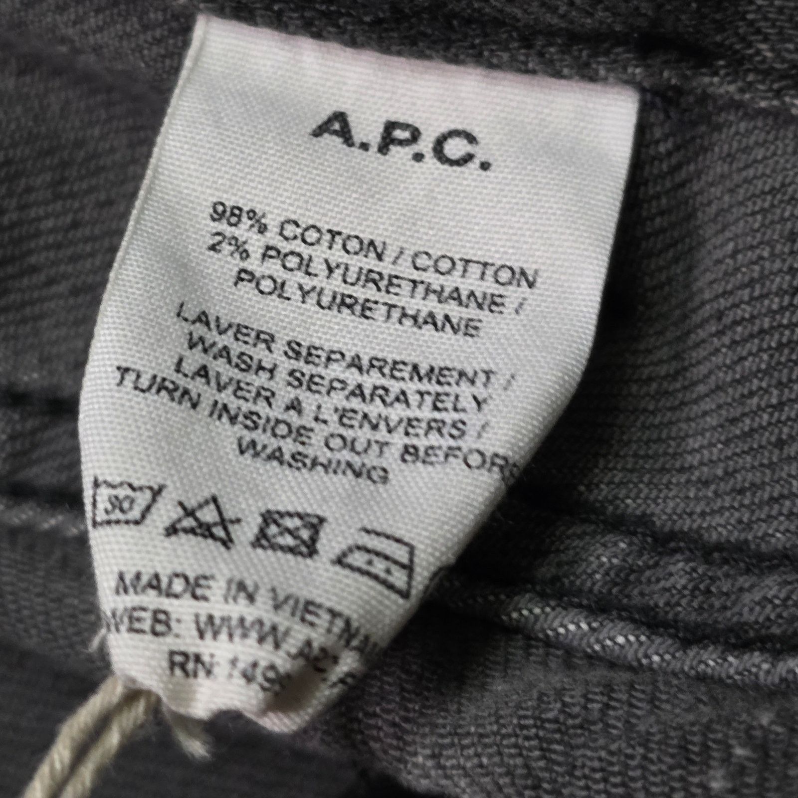 A.P.C. APC Petit New Standard Jeans Men 28 Dark Grey Denim Slim Fit Size US 28 / EU 44 - 5 Thumbnail