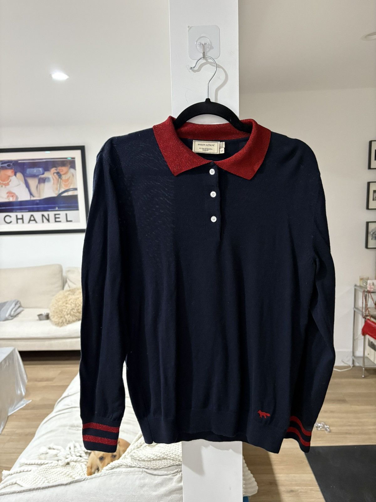 Maison Kitsune Maison Kitsuné Navy / Red Shirt Size US S / EU 44-46 / 1 - 1 Thumbnail