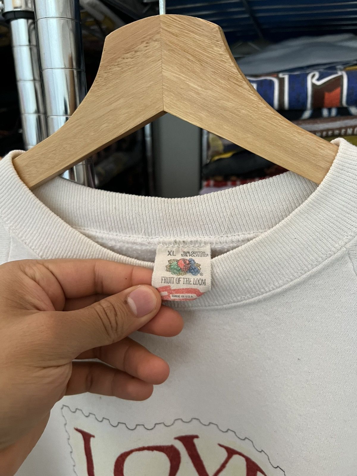 Fruit Of The Loom 80s USPS Dog Stamp Love USA Postal Crewneck Size US XL / EU 56 / 4 - 5 Thumbnail