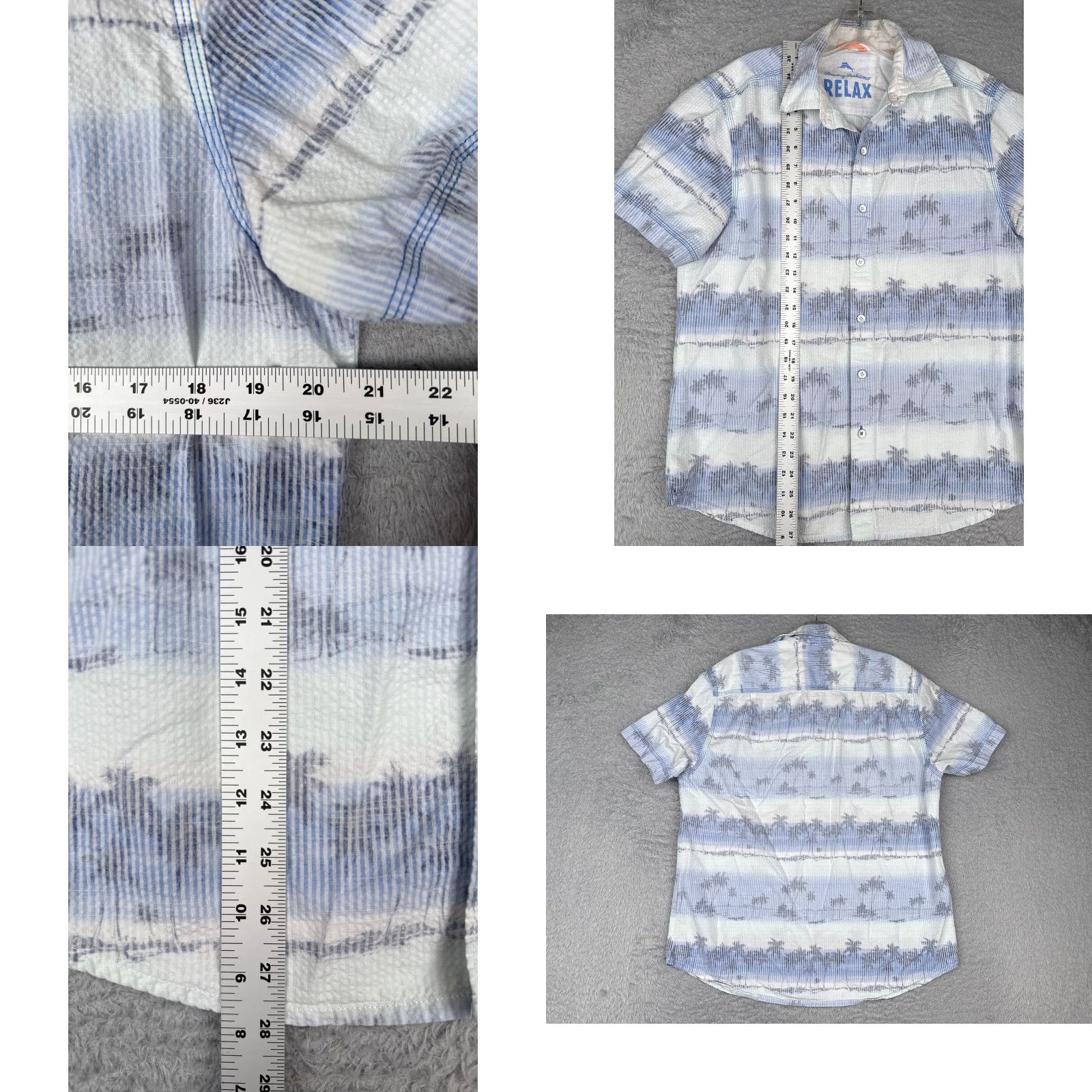 Tommy Bahama Tommy Bahama Shirt Men Small Blue White Stripe Cotton Blend Button Hawaiian Casual Shirts Size US S / EU 44-46 / 1 - 8 Thumbnail